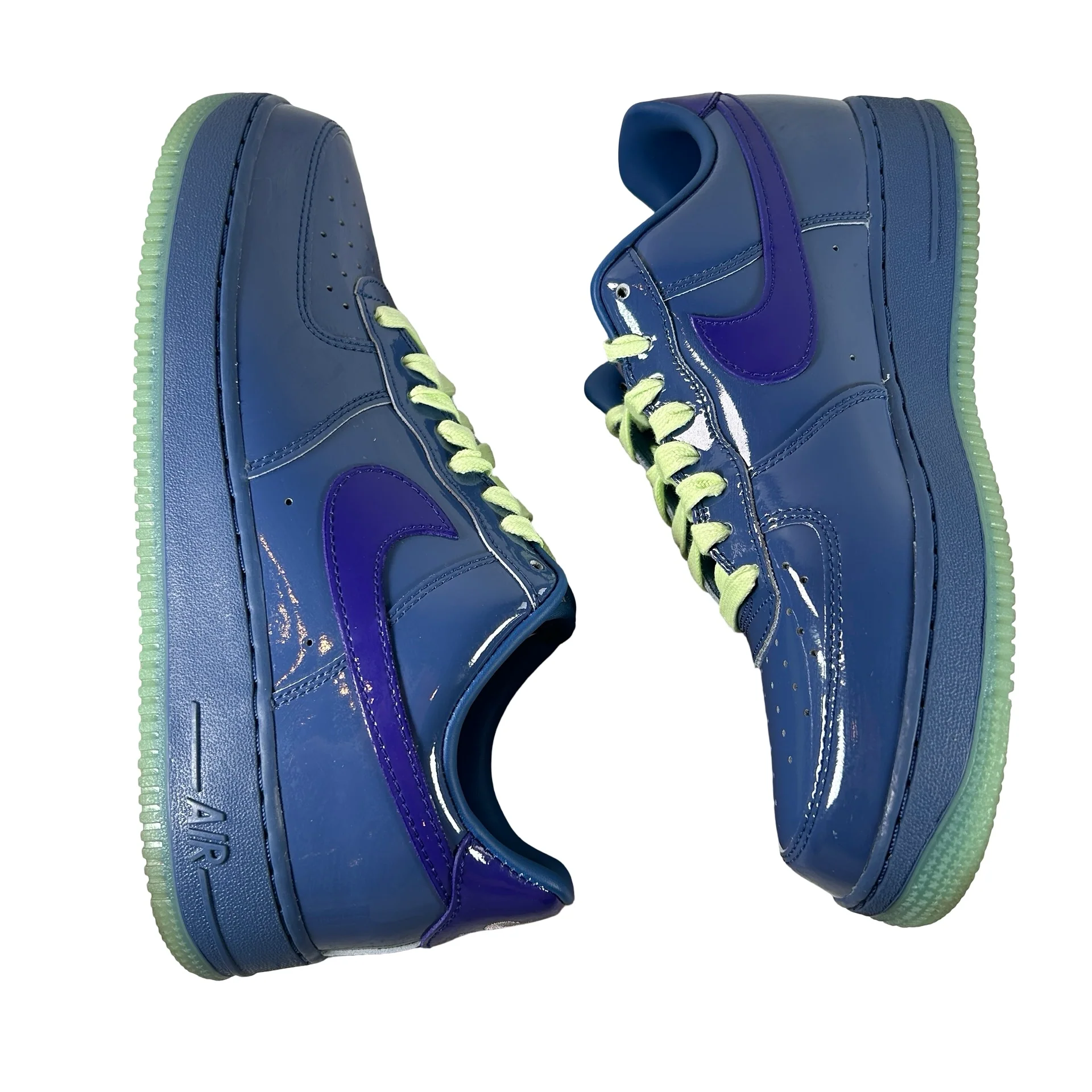 IO4489 400 Nike Air Force 1 Low Patent Leather Mystic Navy Grape Ice [USED] - 9.5 M (Used) - Image 4