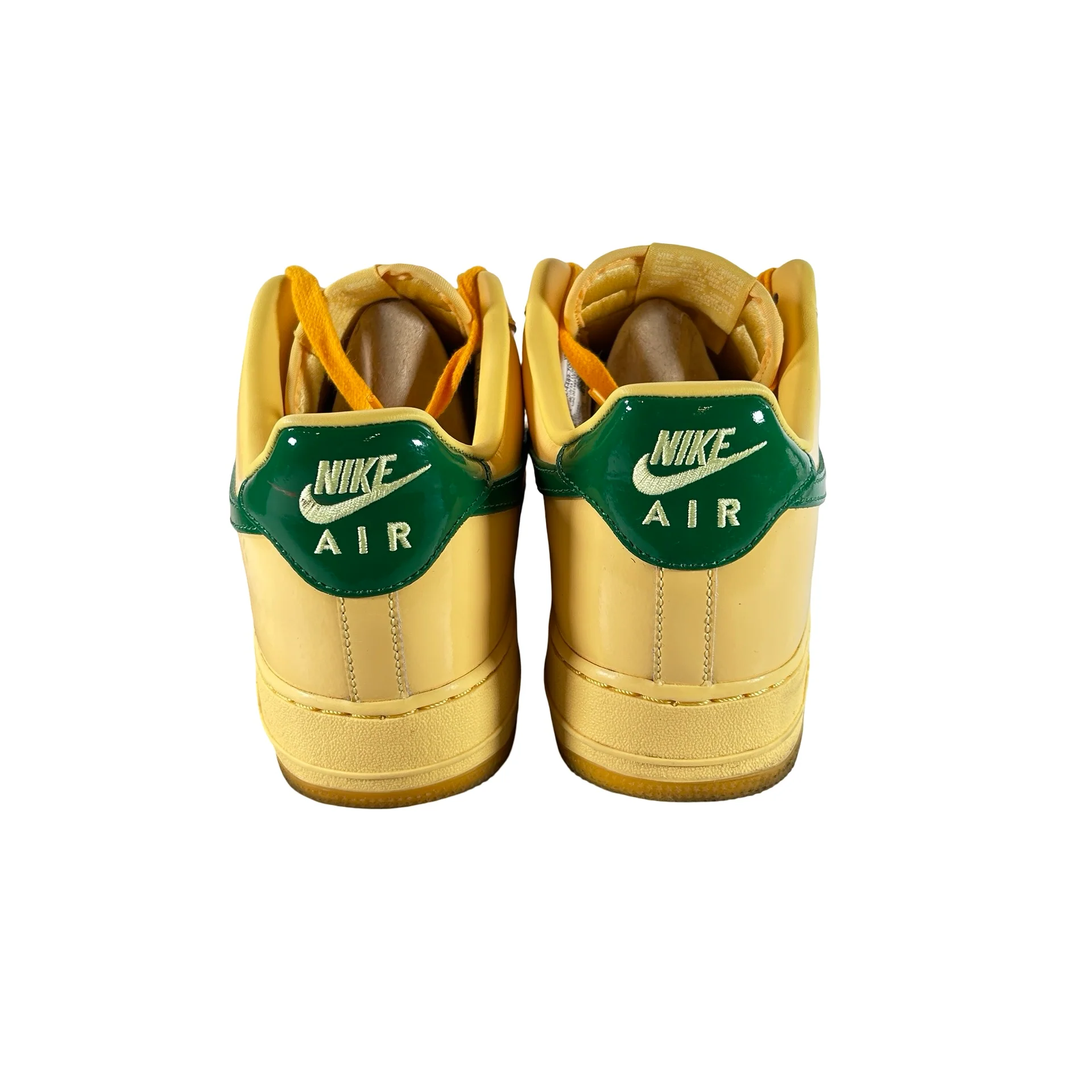 IO4489 700 Nike Air Force 1 Low Patent Leather Topaz Gold Pine Green [USED] - 12.5 M (Used) - Image 3
