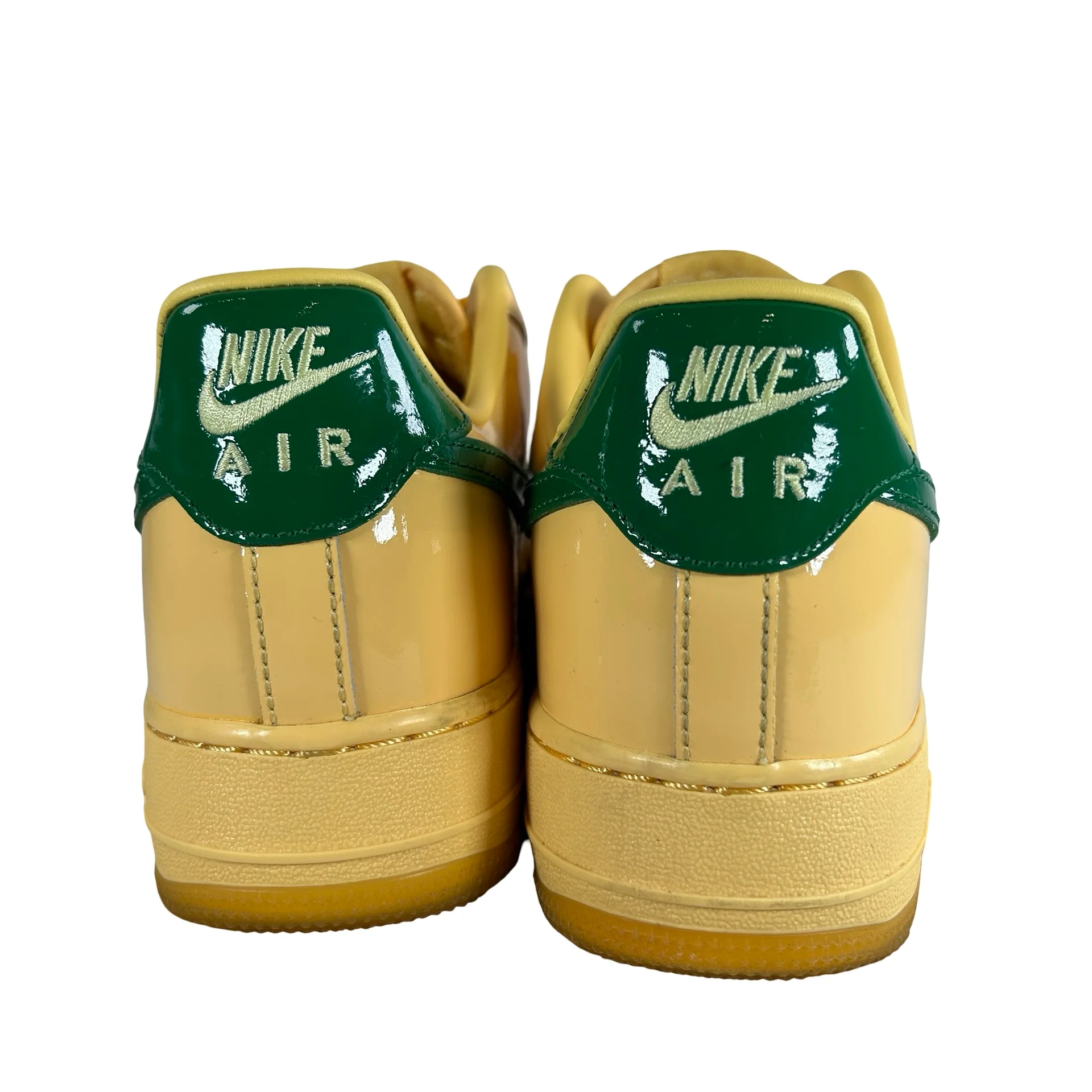 IO4489 700 Nike Air Force 1 Low Patent Leather Topaz Gold Pine Green [USED] - 9 M (VNDS) - Image 3