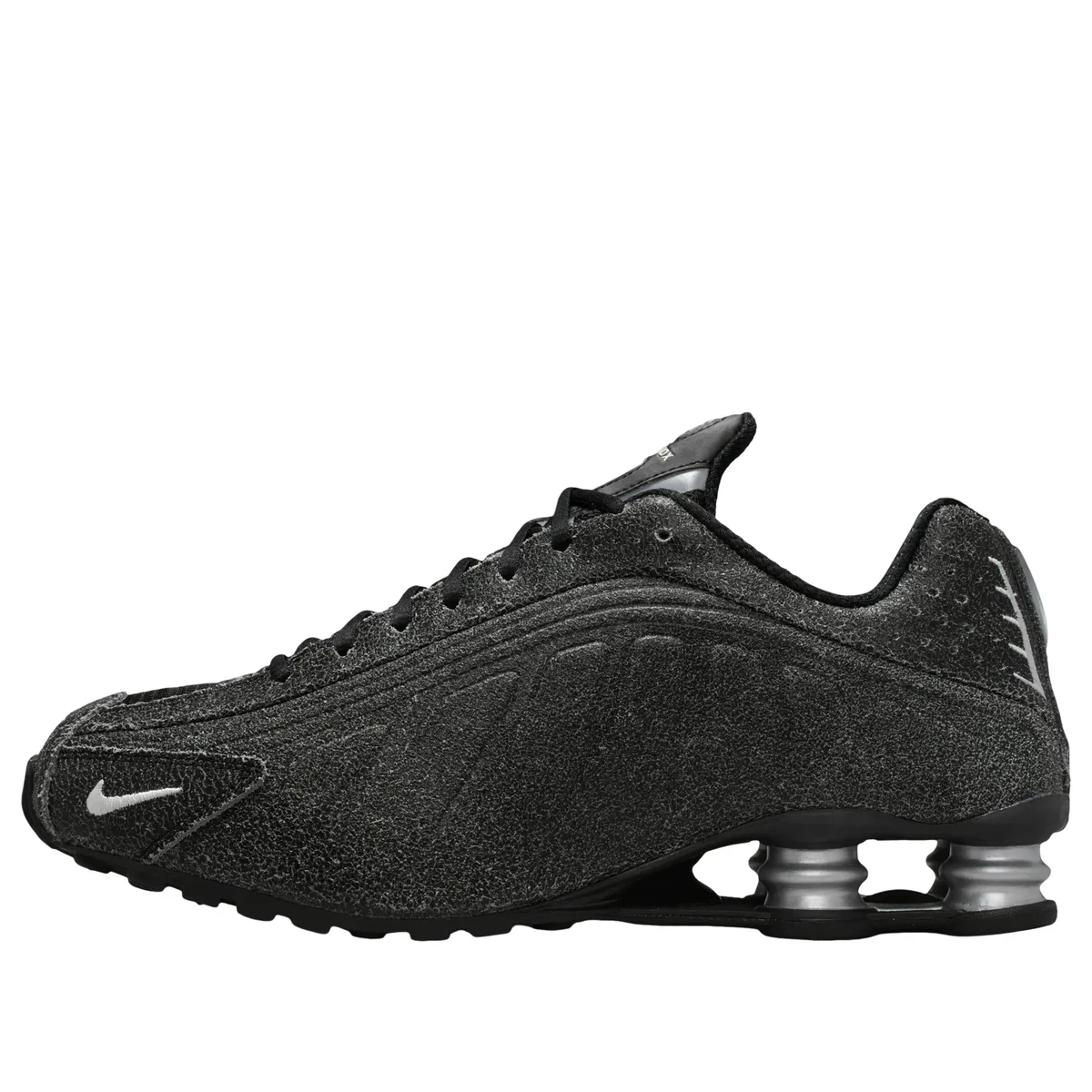 IO4544 002 Nike Shox R4 Black Distressed Leather