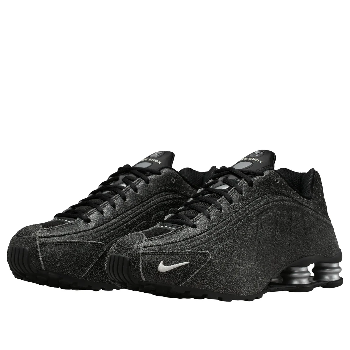 IO4544 002 Nike Shox R4 Black Distressed Leather - Image 2