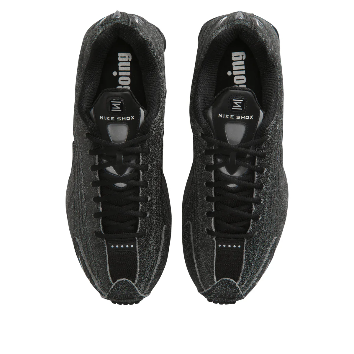 IO4544 002 Nike Shox R4 Black Distressed Leather - Image 4