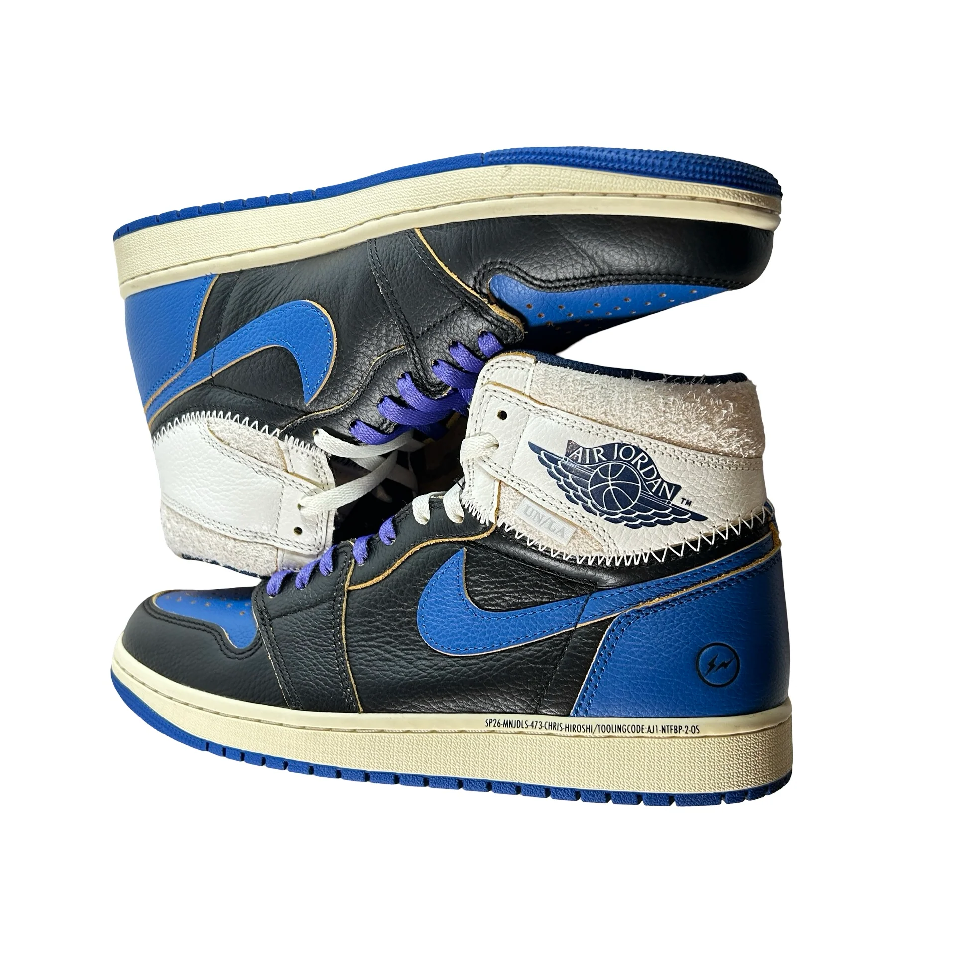 IO7847 001 Jordan 1 Retro High OG SP Fragment x Union LA Sport Royal [USED] - 9 M (Used) - Image 5