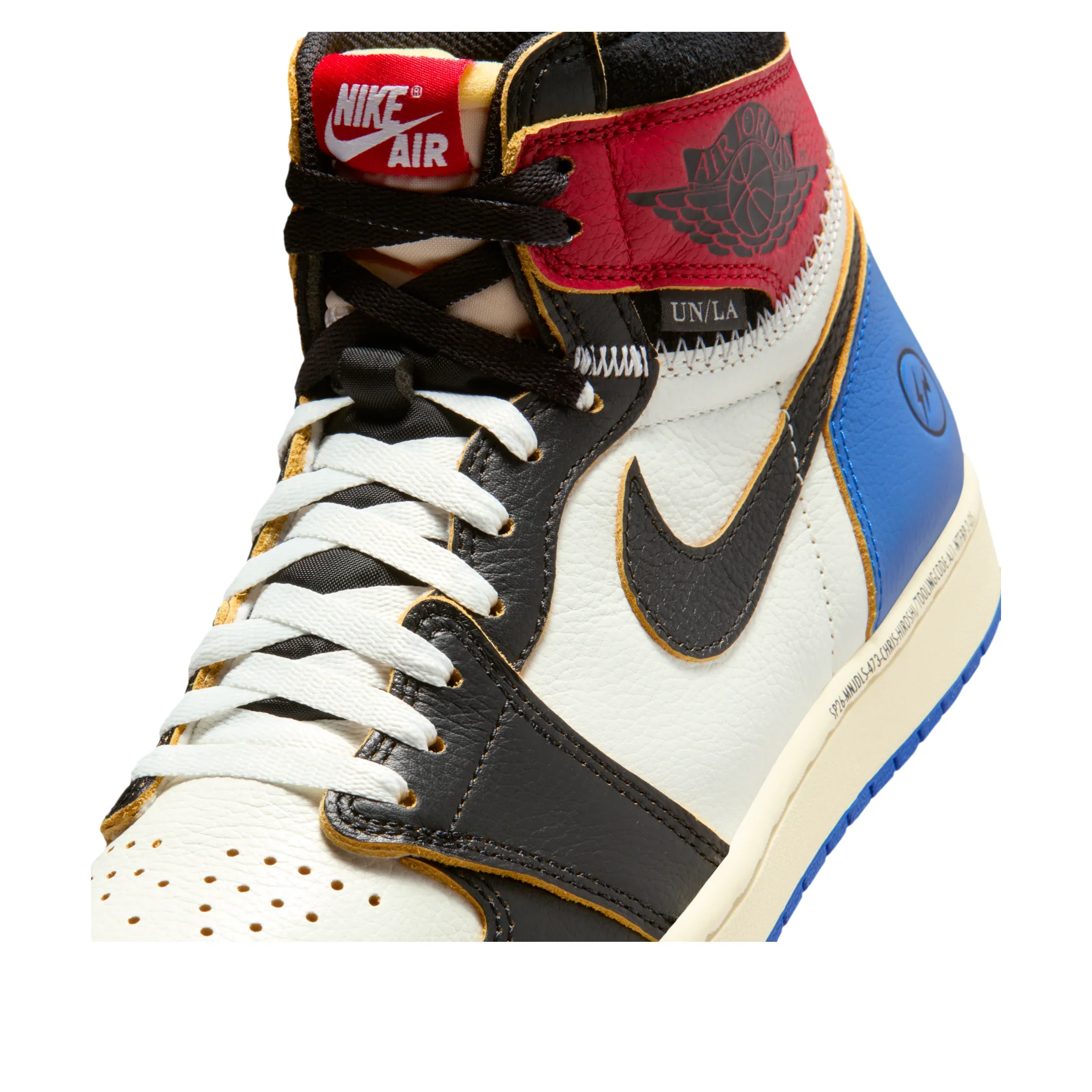 IO7847 002 Air Jordan 1 Retro High OG SP Fragment x Union LA Varsity Red Sport Royal - Image 6