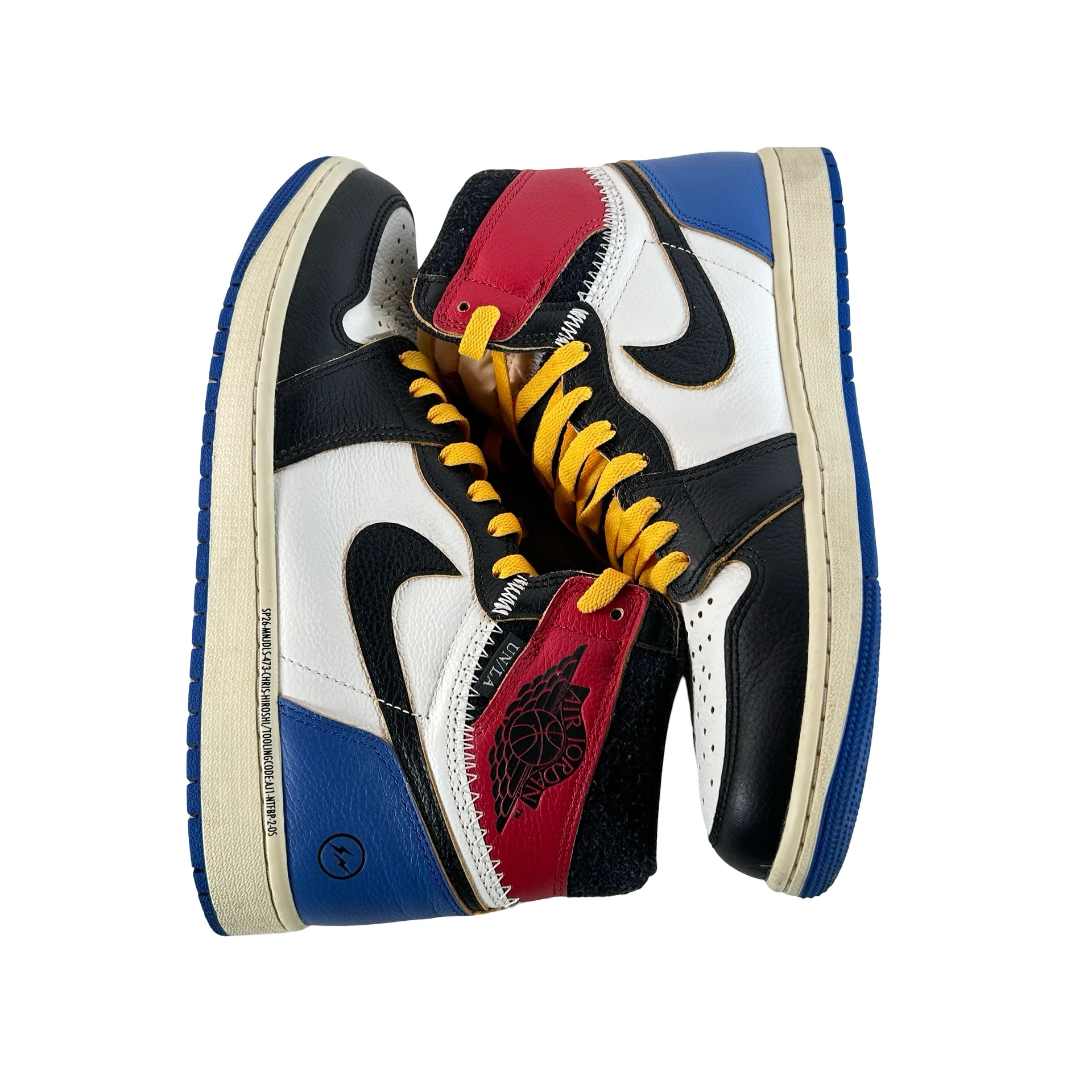 IO7847 002 Jordan 1 Retro High OG SP Fragment x Union LA Varsity Red Sport Royal [USED] - 10 M (Used) - Image 4