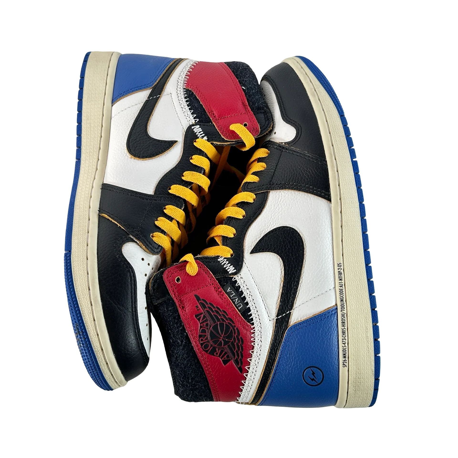IO7847 002 Jordan 1 Retro High OG SP Fragment x Union LA Varsity Red Sport Royal [USED] - 10 M (Used) - Image 5