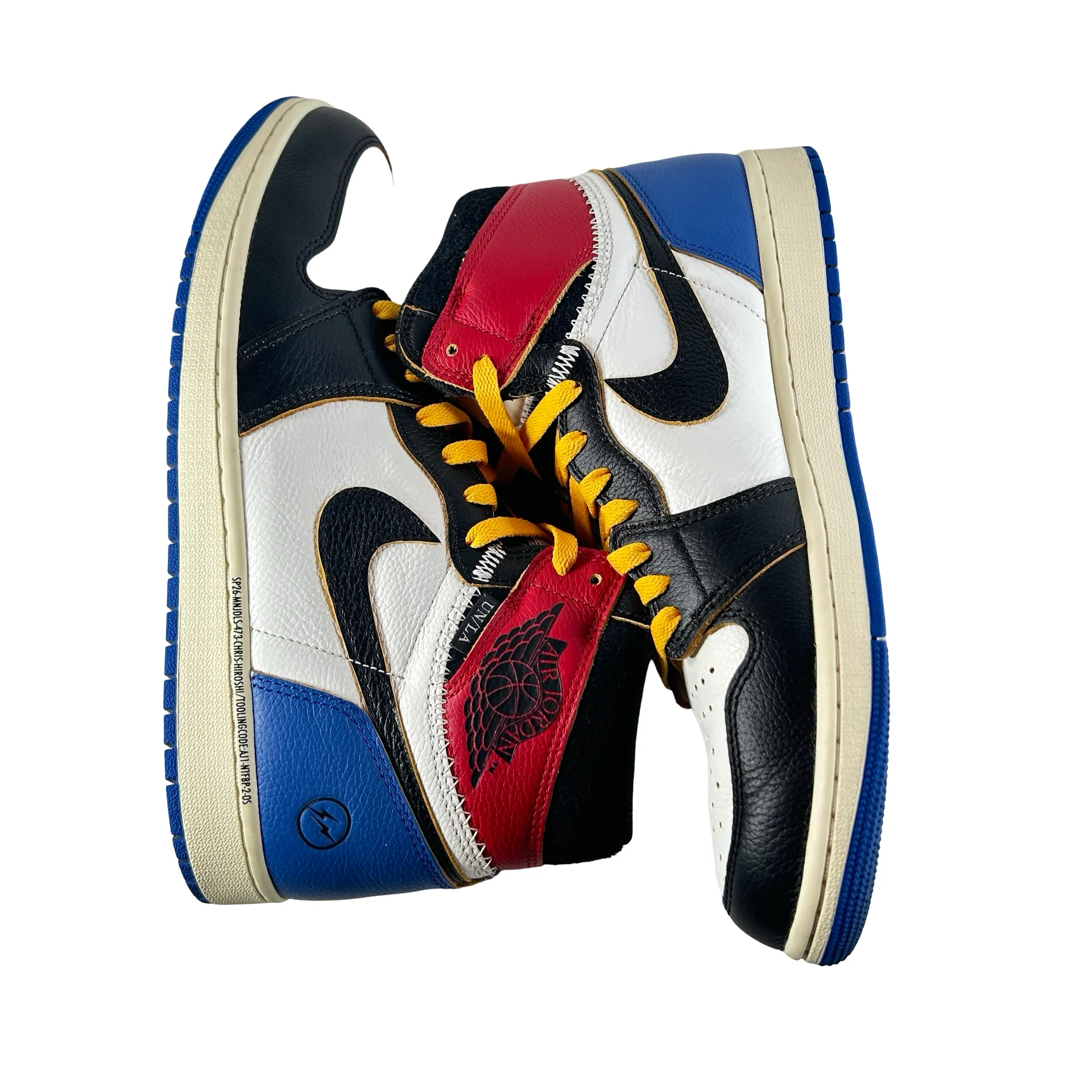 IO7847 002 Jordan 1 Retro High OG SP Fragment x Union LA Varsity Red Sport Royal [USED] - 11.5 M (Used) (No Box) - Image 4