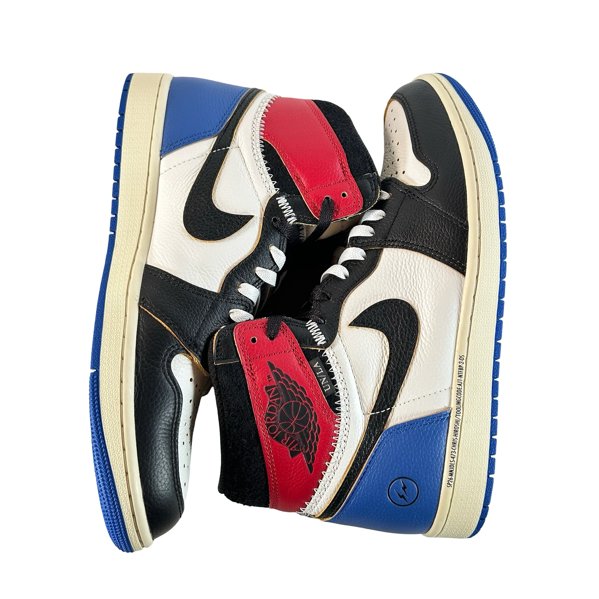 IO7847 002 Jordan 1 Retro High OG SP Fragment x Union LA Varsity Red Sport Royal [USED] - 11 M (Used) - Image 4