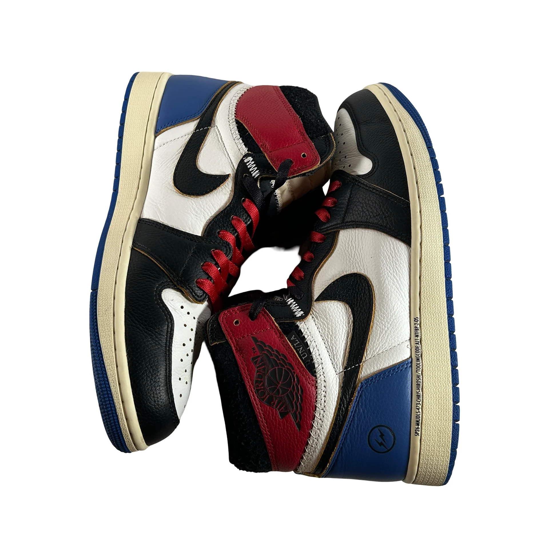 IO7847 002 Jordan 1 Retro High OG SP Fragment x Union LA Varsity Red Sport Royal [USED] - 11 M (Used4) - Image 4