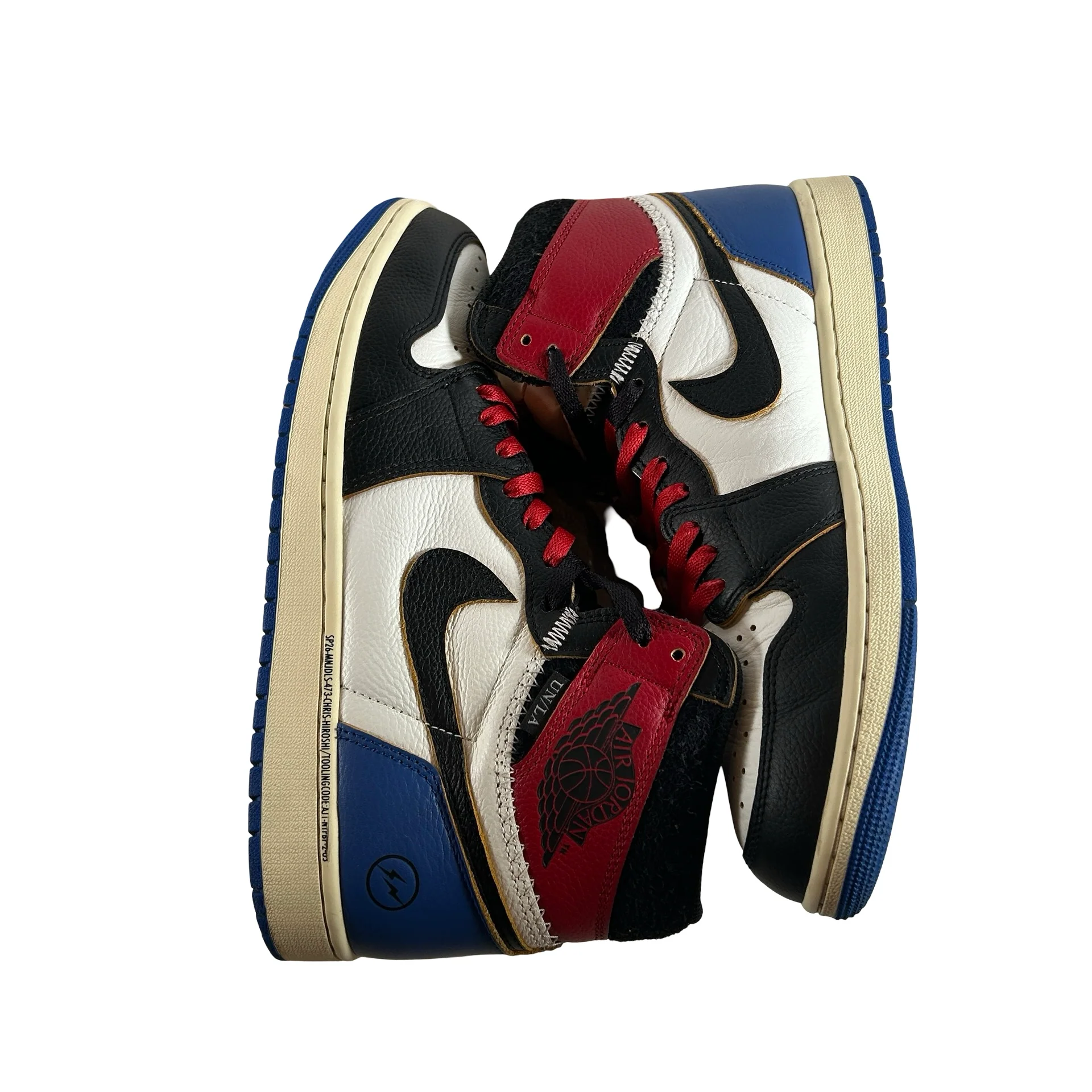 IO7847 002 Jordan 1 Retro High OG SP Fragment x Union LA Varsity Red Sport Royal [USED] - 11 M (Used4) - Image 5