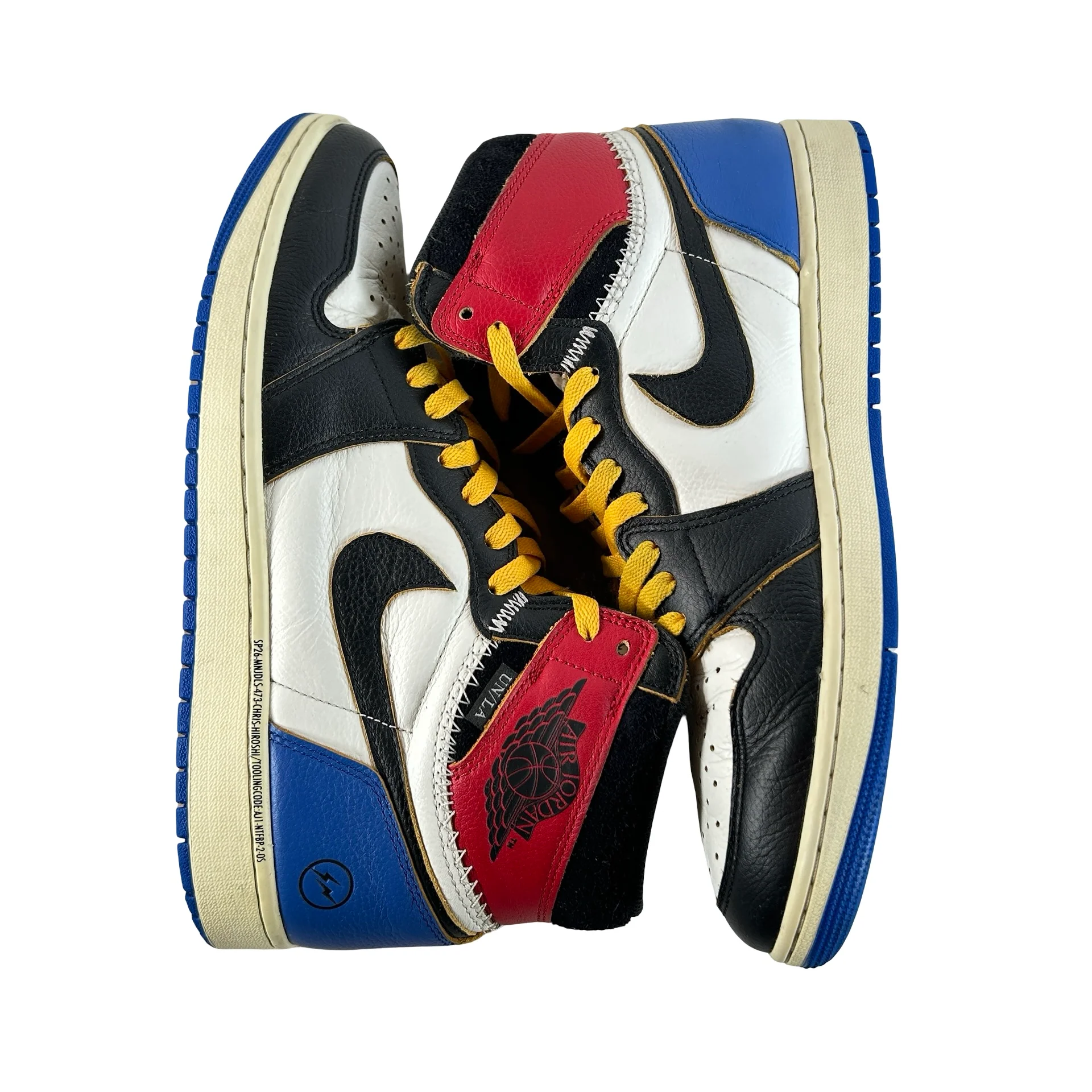 IO7847 002 Jordan 1 Retro High OG SP Fragment x Union LA Varsity Red Sport Royal [USED] - 12 M (Used) - Image 3