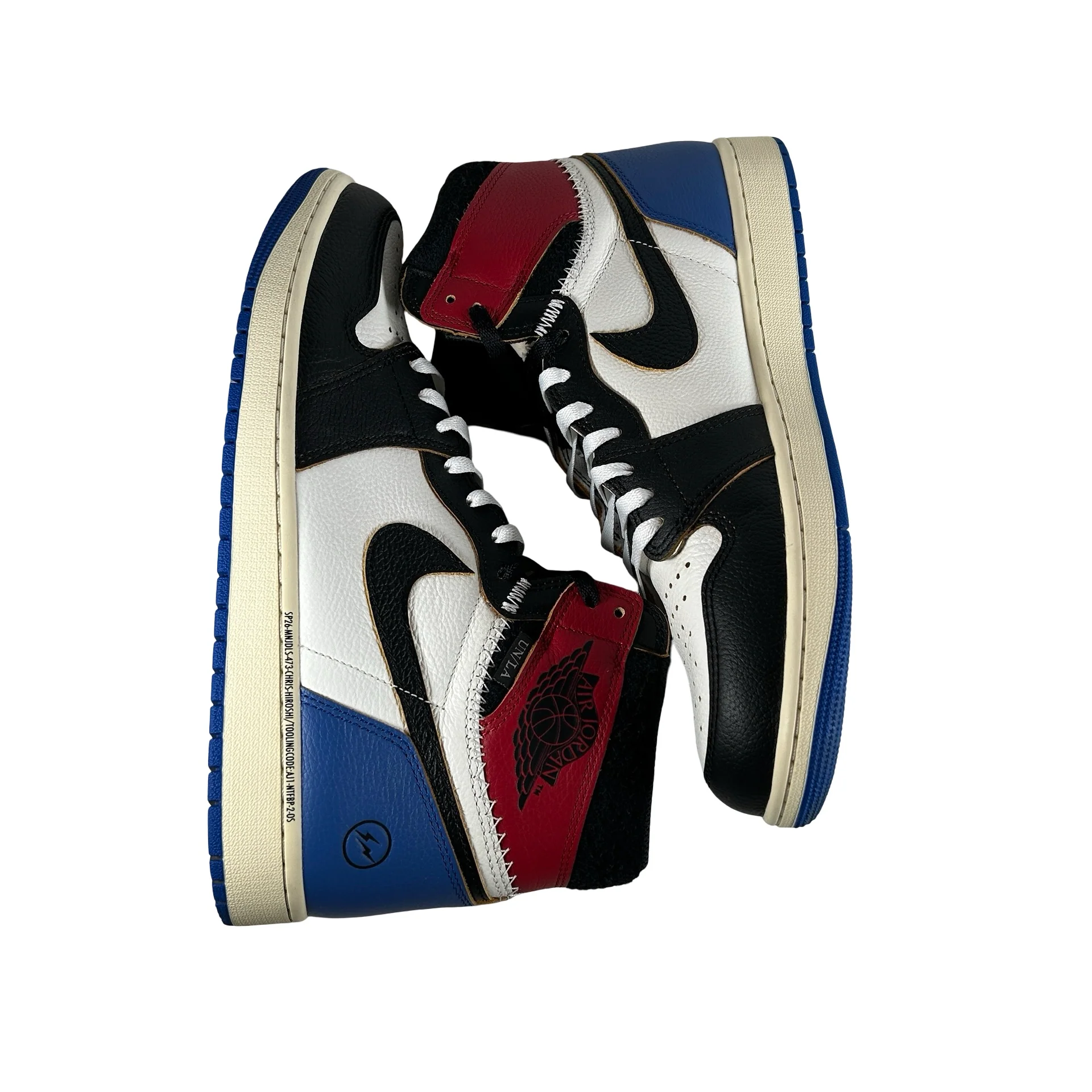 IO7847 002 Jordan 1 Retro High OG SP Fragment x Union LA Varsity Red Sport Royal [USED] - 12 M (Used) - Image 4