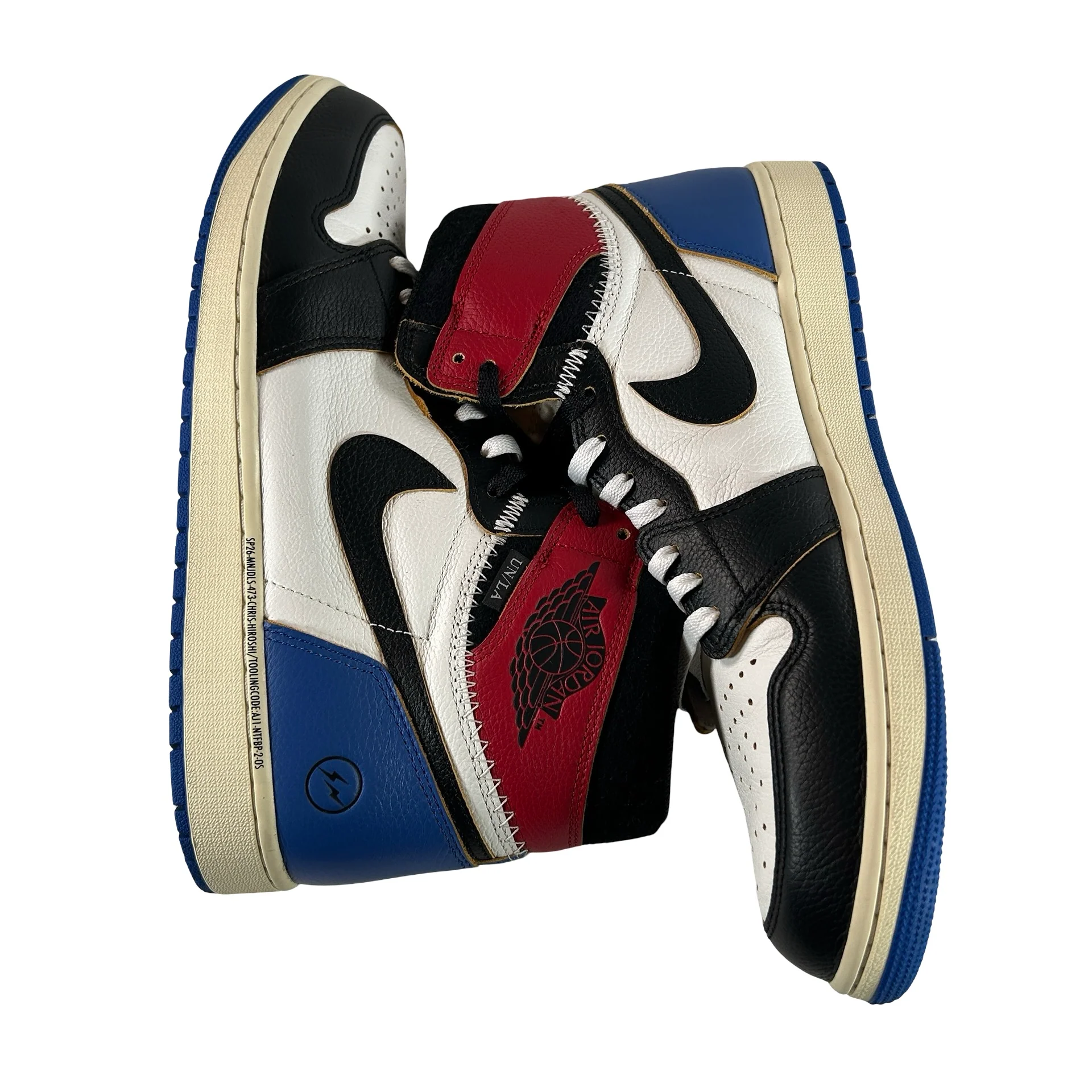 IO7847 002 Jordan 1 Retro High OG SP Fragment x Union LA Varsity Red Sport Royal [USED] - 13 M (Used) - Image 4