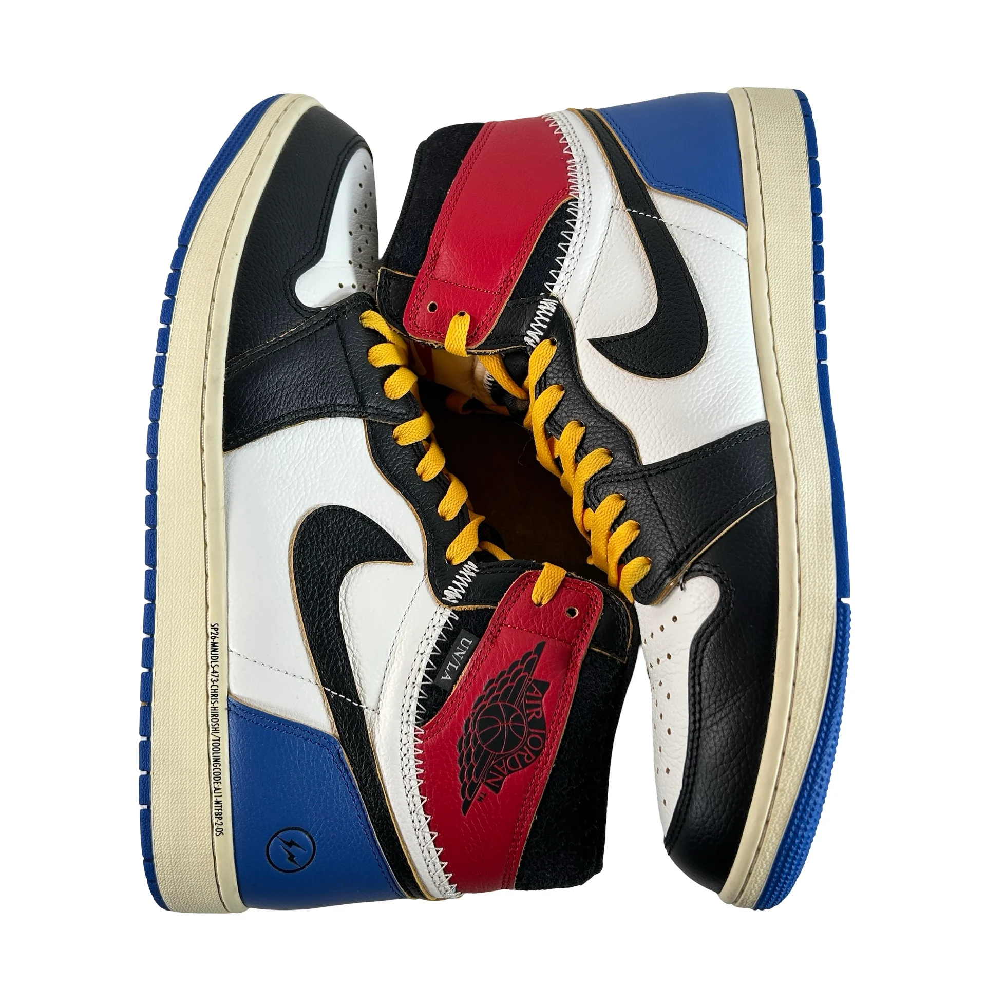 IO7847 002 Jordan 1 Retro High OG SP Fragment x Union LA Varsity Red Sport Royal [USED] - 14 M (Used) - Image 4