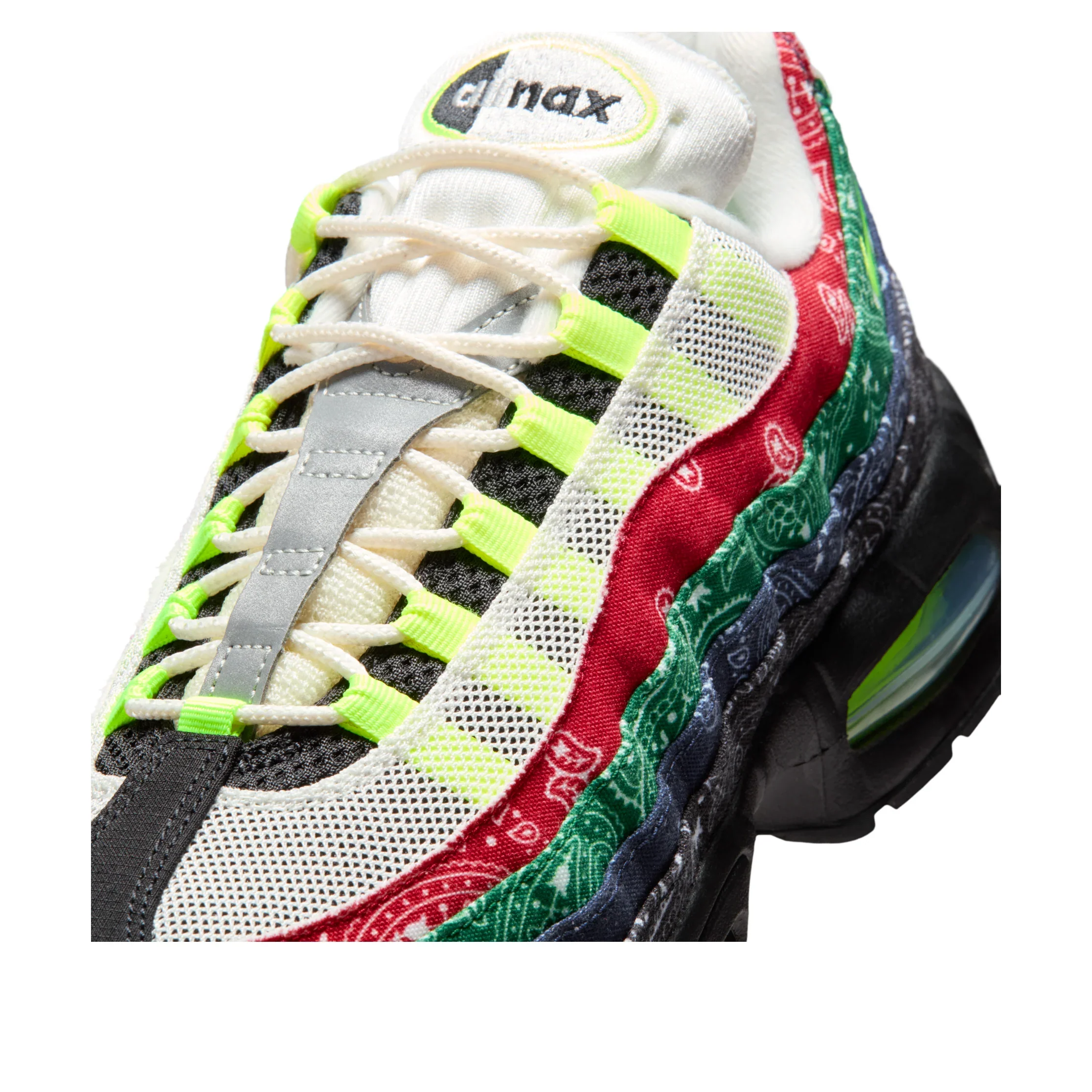 IQ0620 100 Nike Air Max 95 OG Big Bubble Neon Paisley Bandana - Image 6