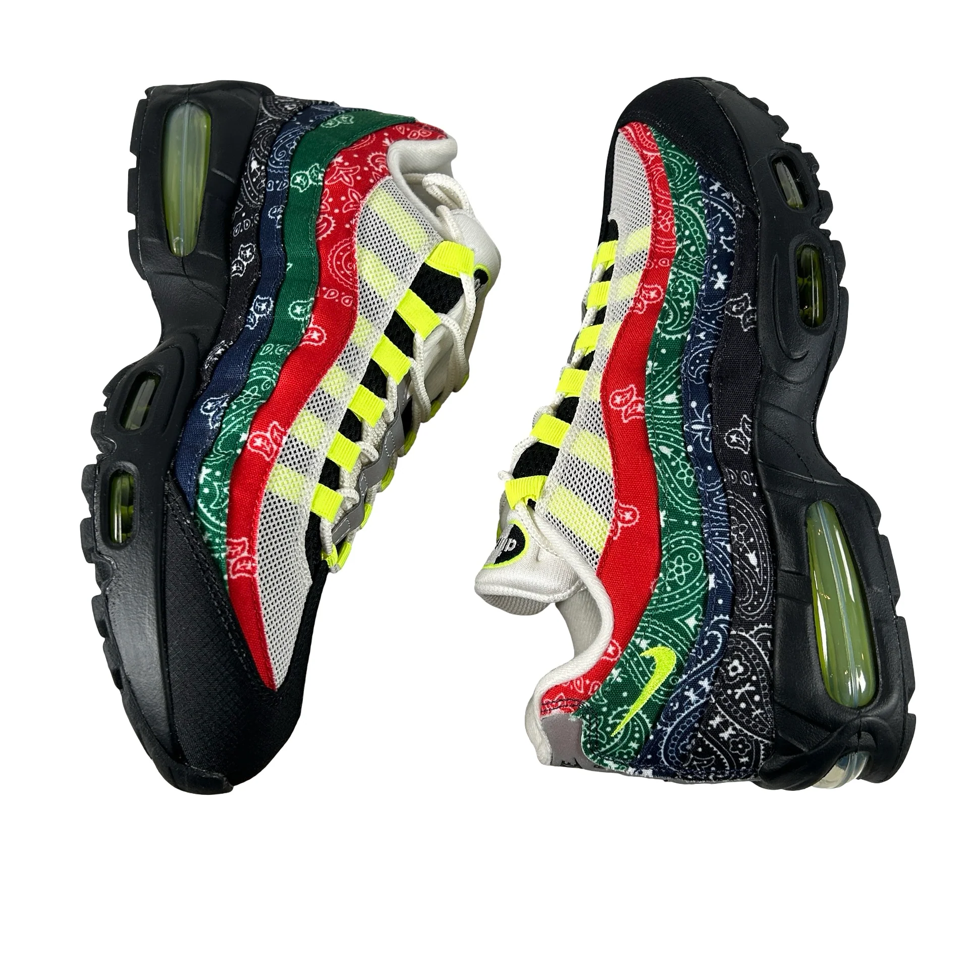IQ0620 100 Nike Air Max 95 OG Big Bubble Neon Paisley Bandana [USED] - 10 M (VNDS) (No Box) - Image 5