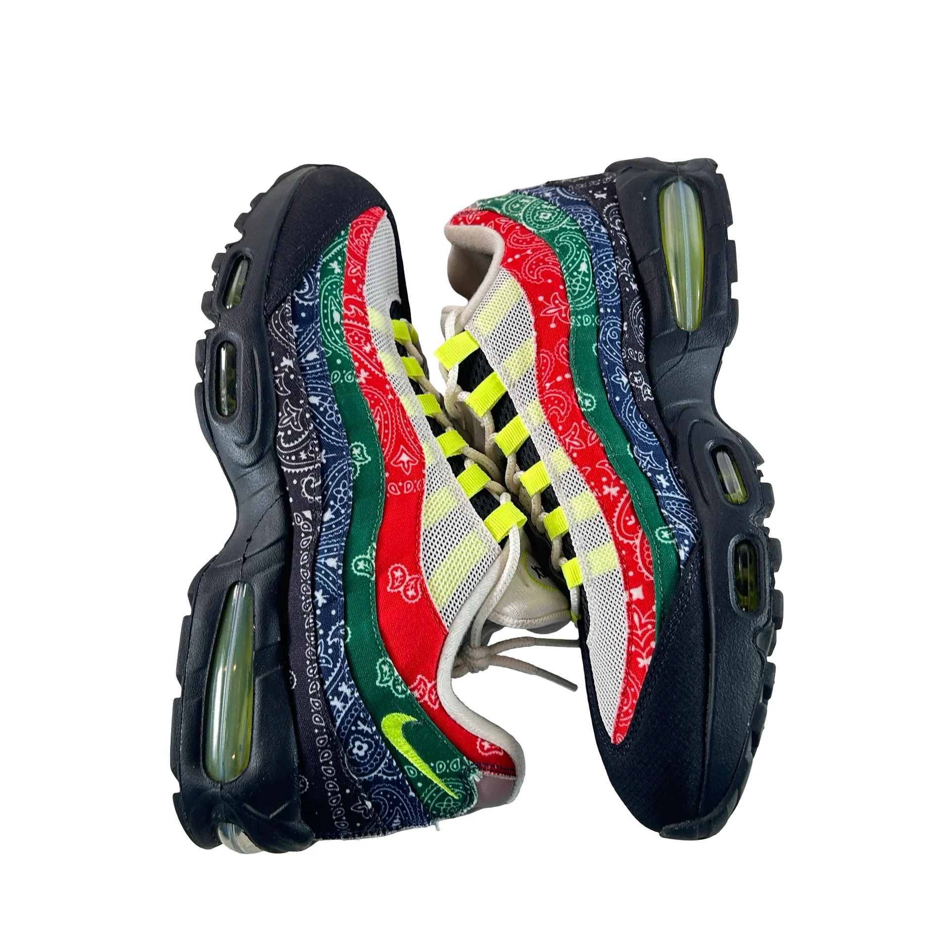 IQ0620 100 Nike Air Max 95 OG Big Bubble Neon Paisley Bandana [USED] - 12 M (Used) (No Box) - Image 5