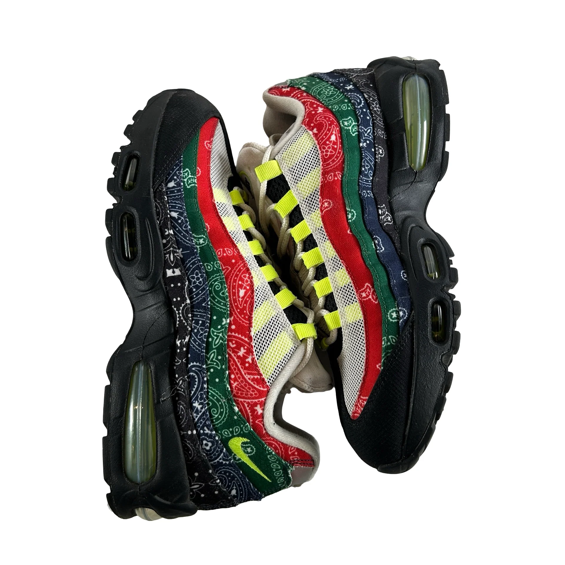 IQ0620 100 Nike Air Max 95 OG Big Bubble Neon Paisley Bandana [USED] - 9 M (Used) - Image 5