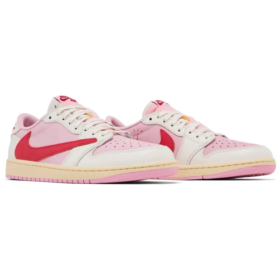 IQ7604 101 Air Jordan 1 Retro Low OG SP Travis Scott Sail Tropical Pink [REPLACE BOX] - Image 2