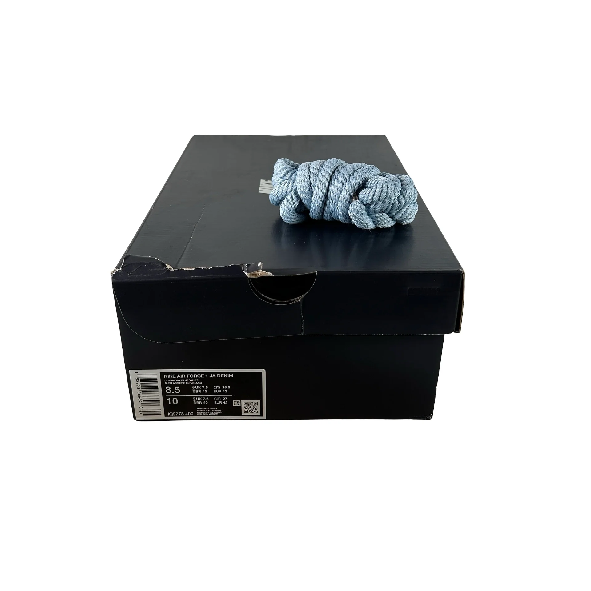 IQ9773 400 Nike Air Force 1 Low Ja Morant Denim Light Armory Blue [USED] - 8.5 M (Used) - Image 7