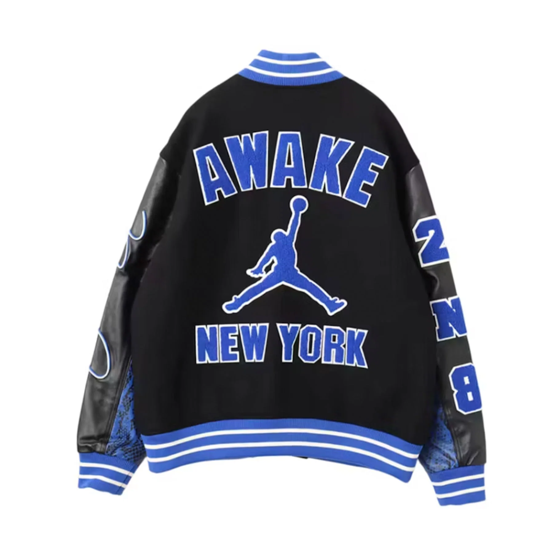 Jordan x Awake NY Varsity JacketBlack/Game Royal - Image 2