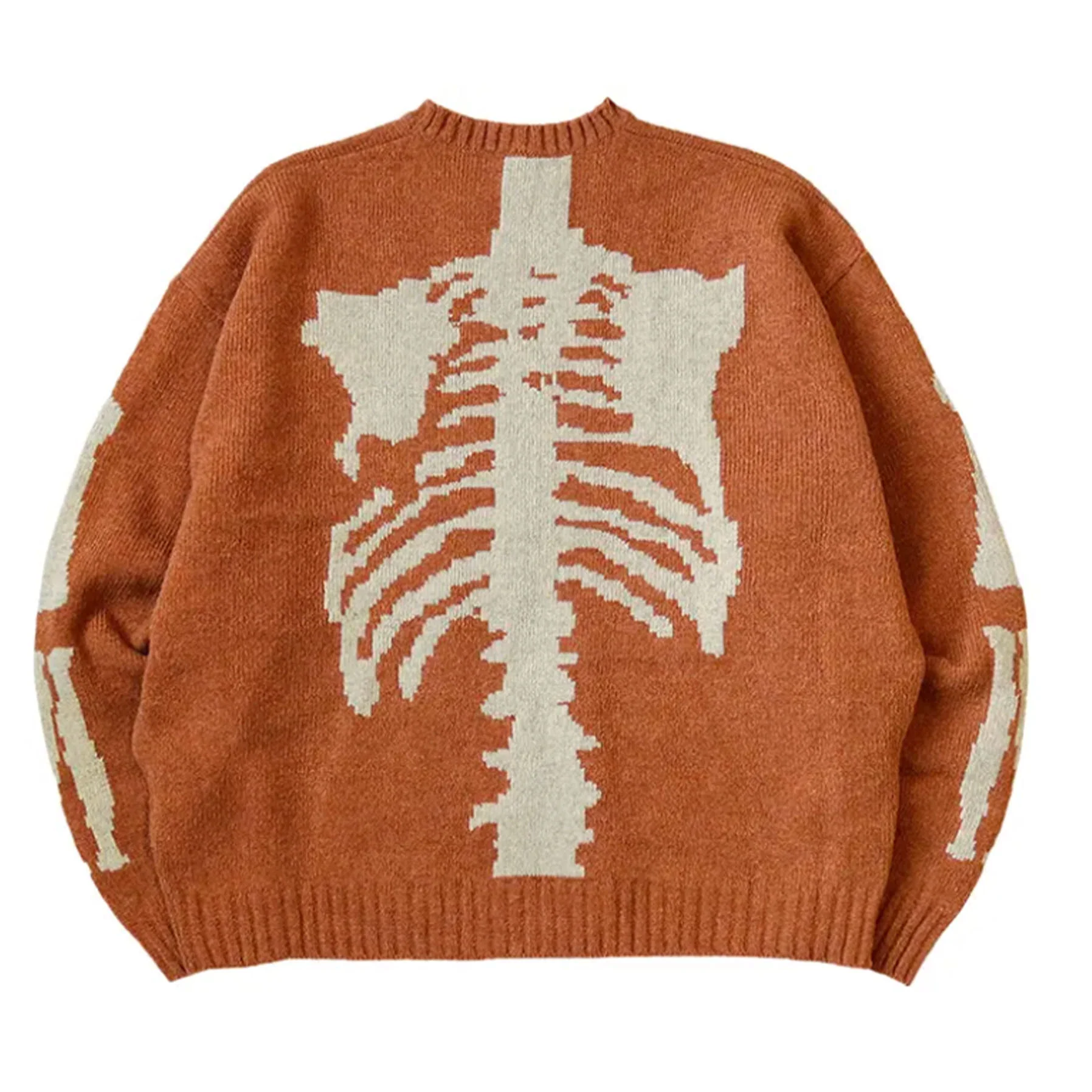 Kapital 5G Wool Knit Bone Crew Sweater Orange [USED] - 3 (Used) - Image 2