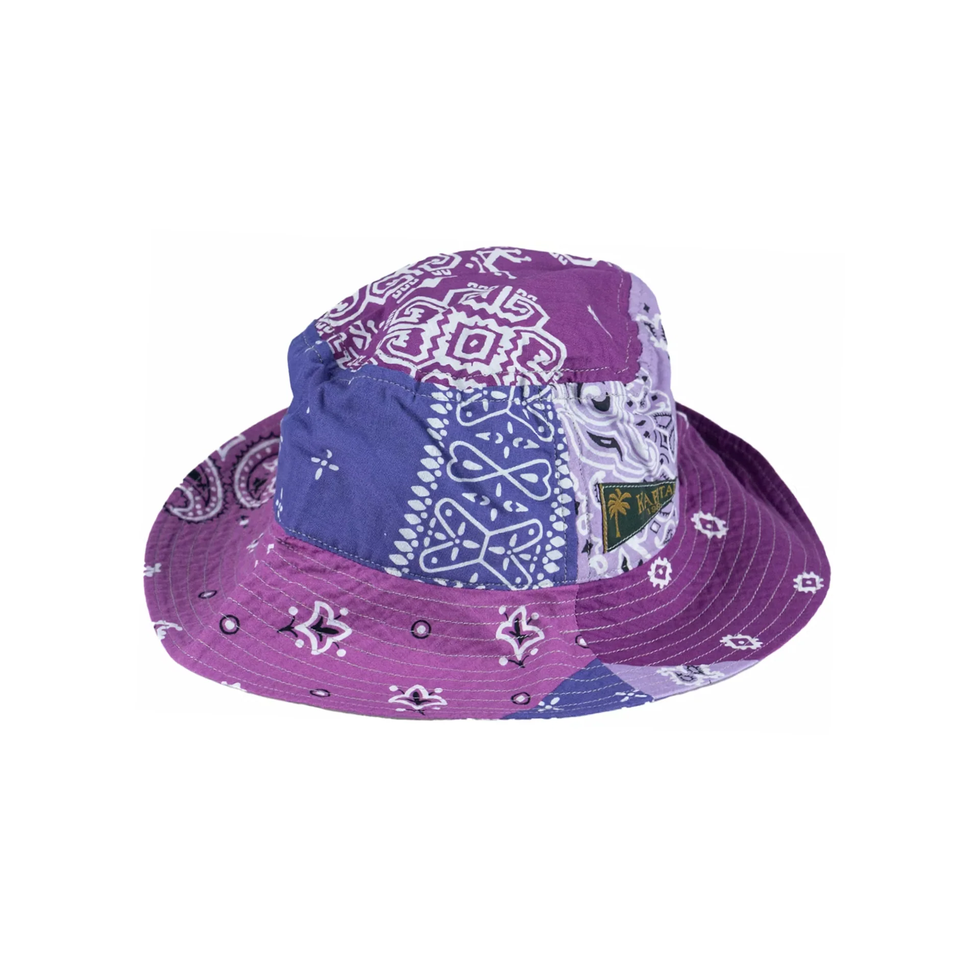 Kapital Bandana Patchwork Bucket Hat Purple
