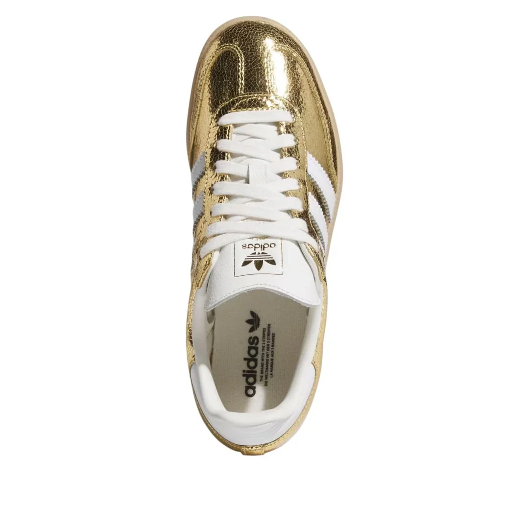 KI5719 adidas Samba OG Gold Metallic Cracked Leather (Women's) - Image 2