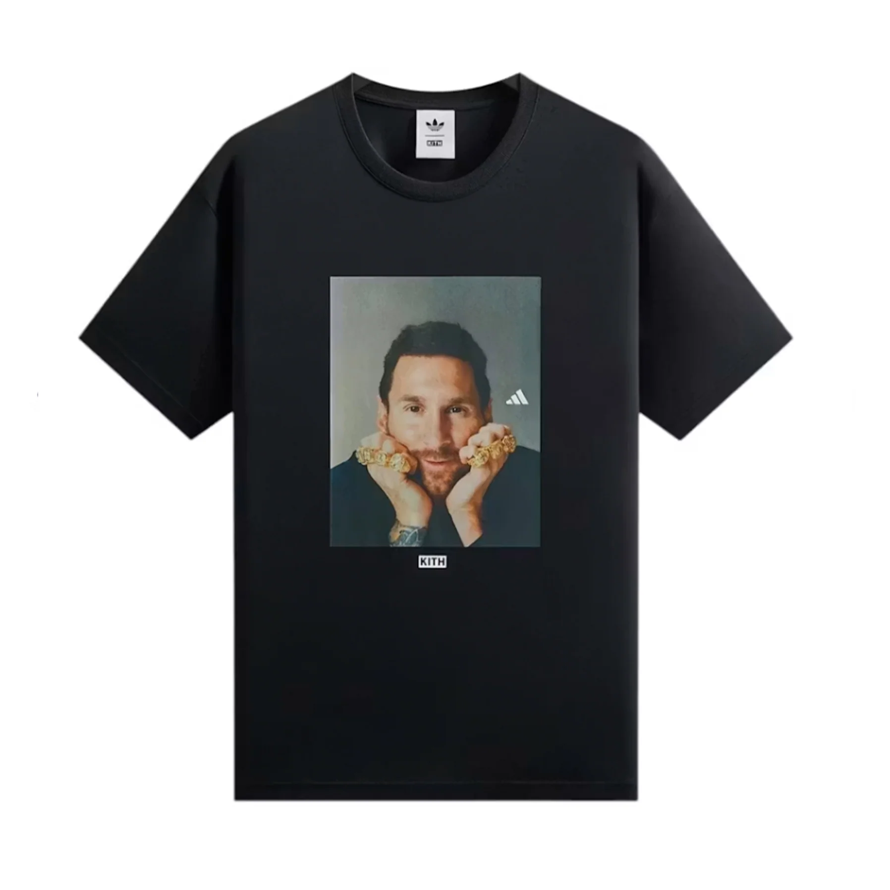 Kith x adidas Messi Football Graphic Tee Black