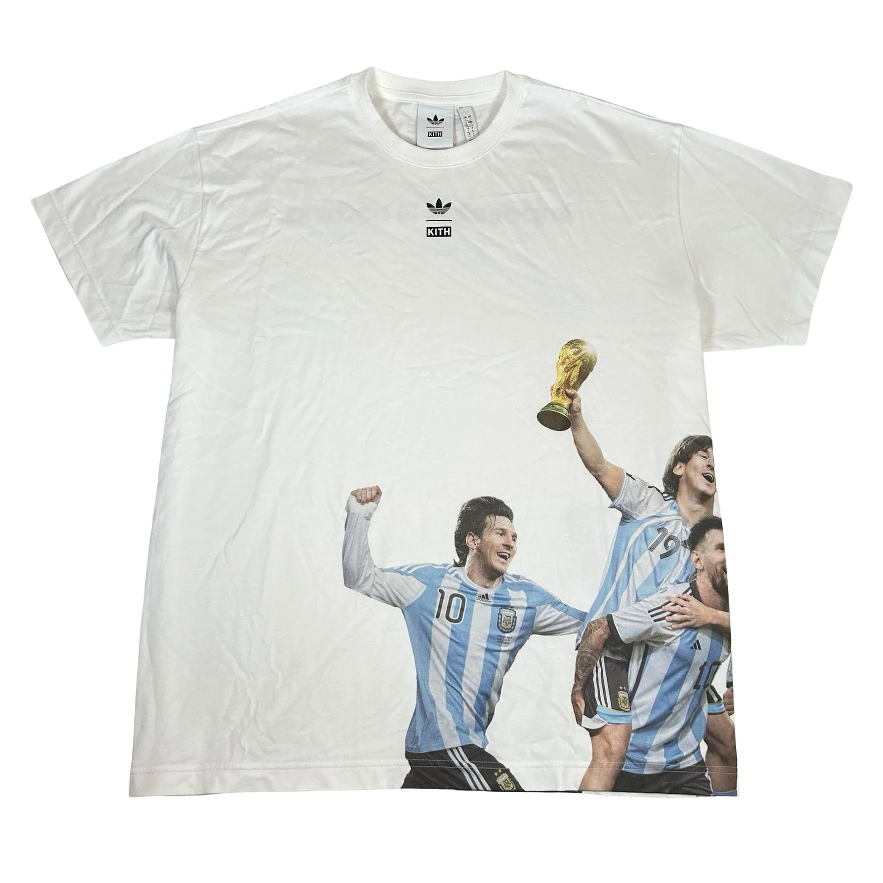 Kith x adidas Messi Football World Cup Graphic Tee White [USED] - L (Used)
