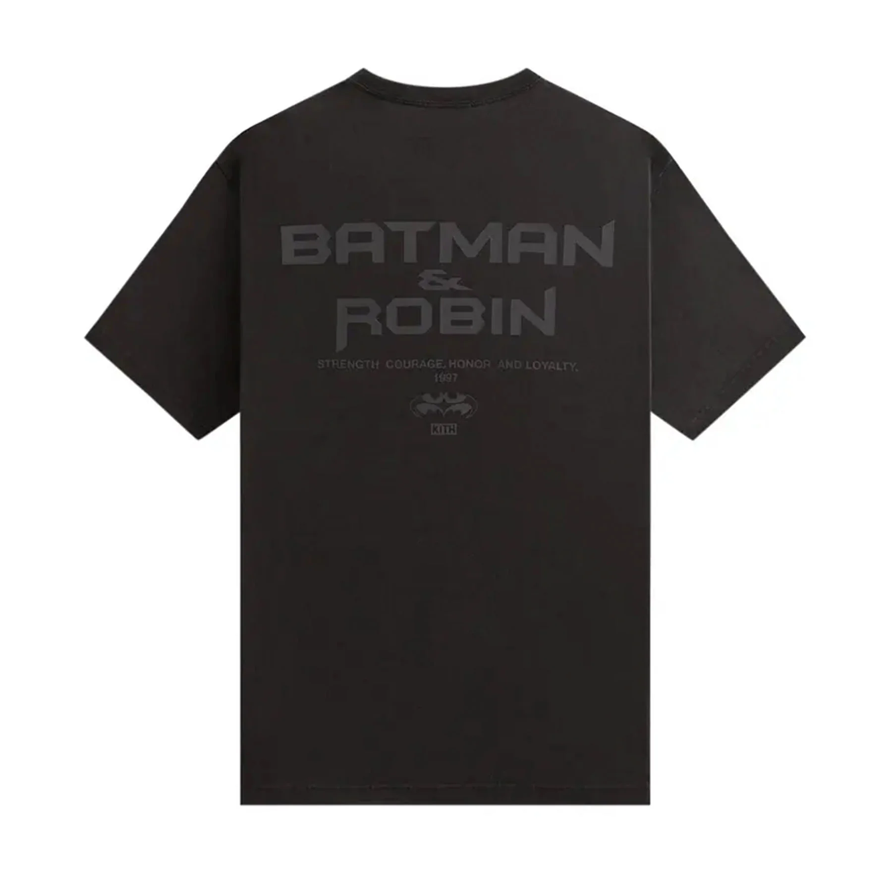Kith x Batman And Robin Logo Vintage Tee Black - Image 2
