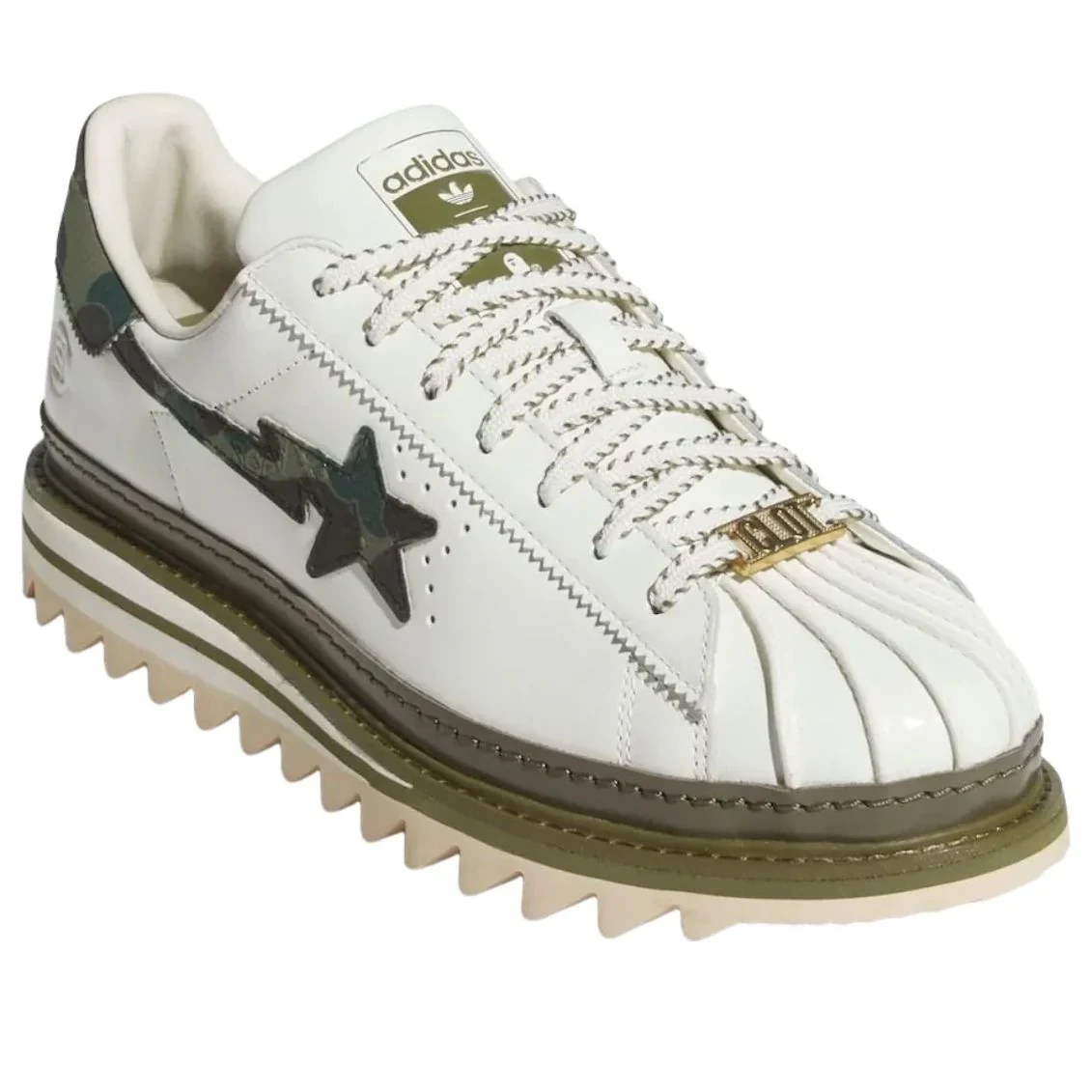 KJ1473 adidas Superstar CLOT by Edison Chen x Bape Off White [NO BOX] - Image 3