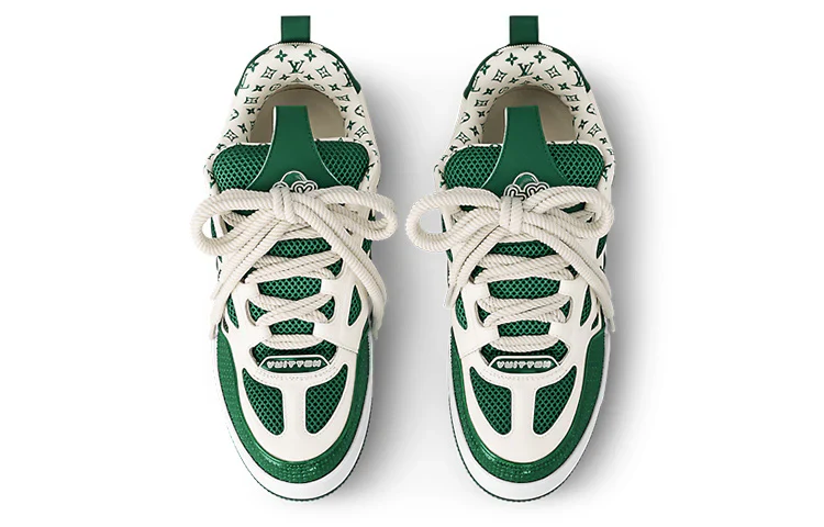 1AC520 Louis Vuitton LV Skate Sneaker Green White [NO BOX] - Image 3