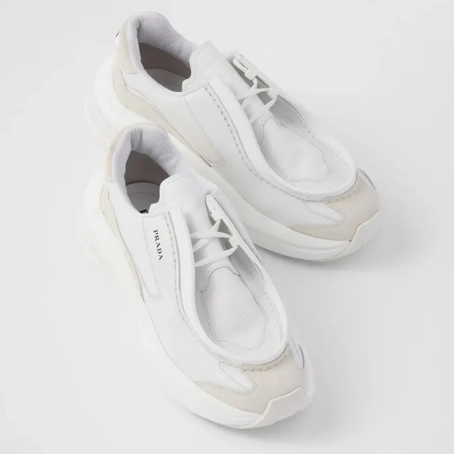 Prada Systeme Leather Sneaker White - Image 4
