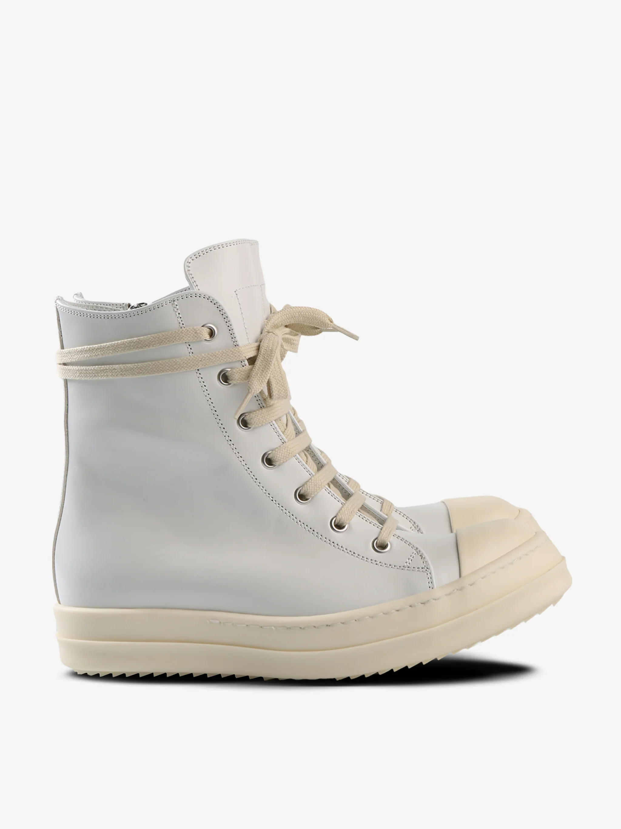 RO01E7890 LCP 5111 Rick Owens Scarpe in Pelle Sneakers Chalk White - Image 2