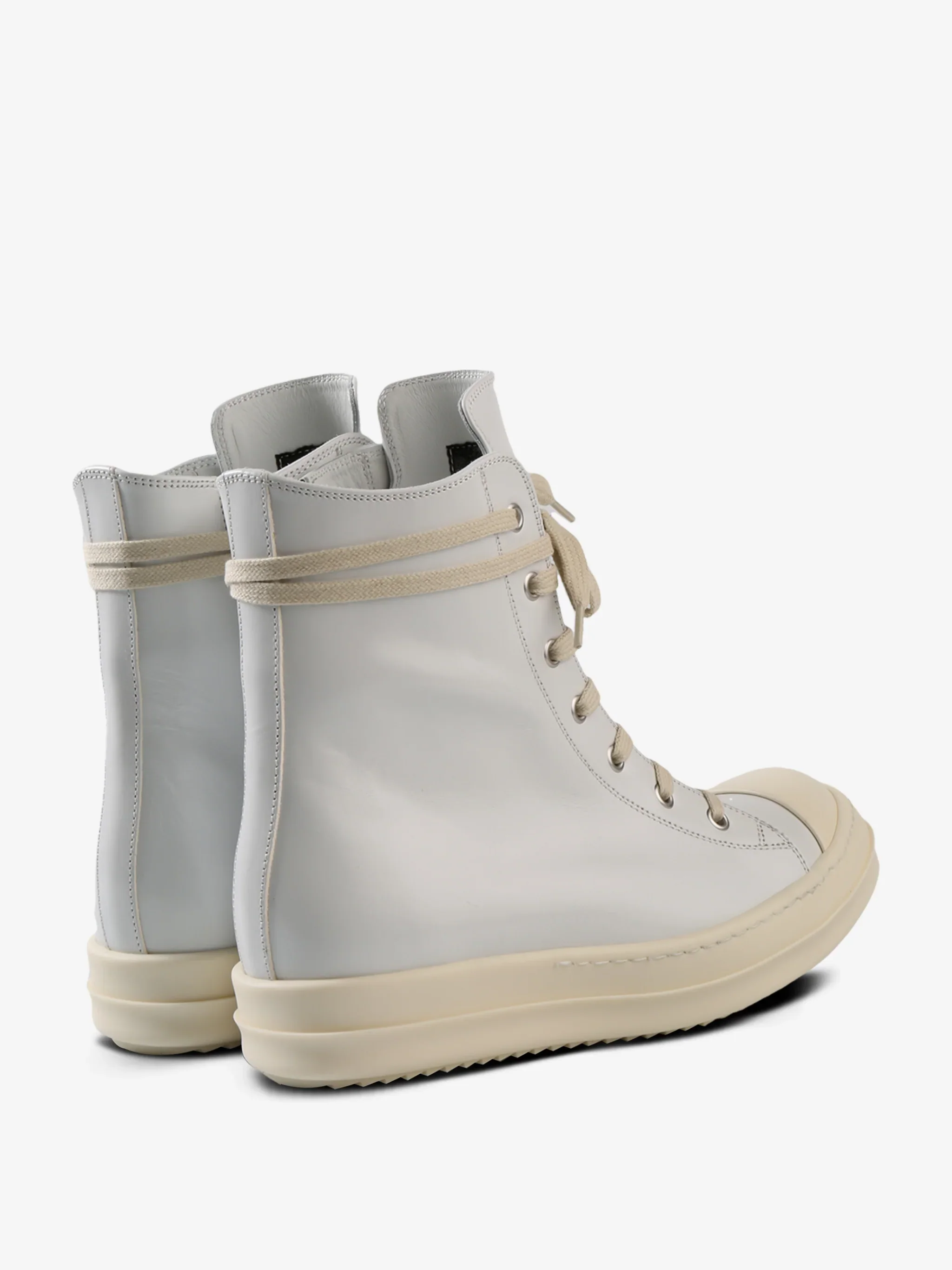 RO01E7890 LCP 5111 Rick Owens Scarpe in Pelle Sneakers Chalk White - Image 4