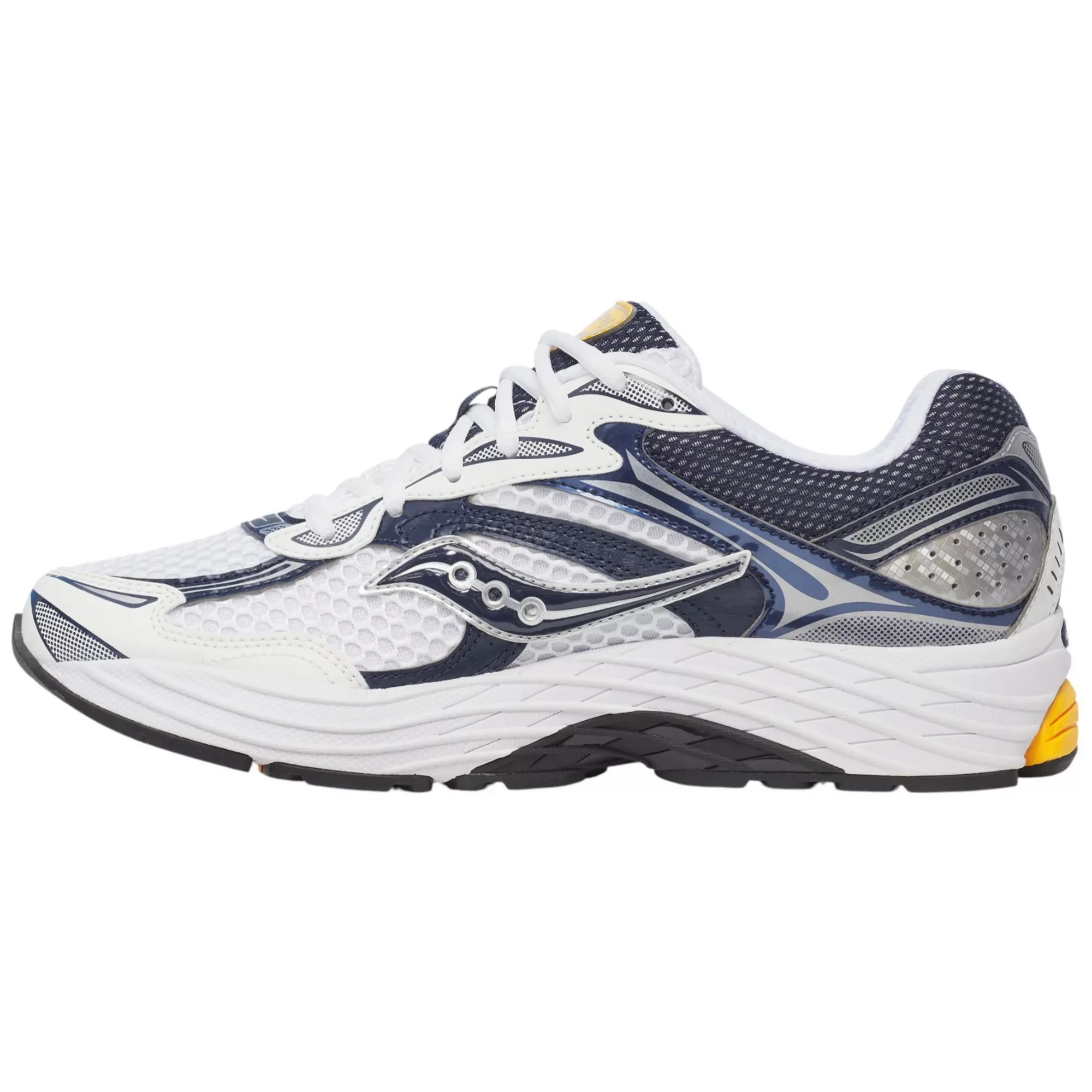 S70739 24 Saucony ProGrid Omni 9 White Navy Yellow - Image 2