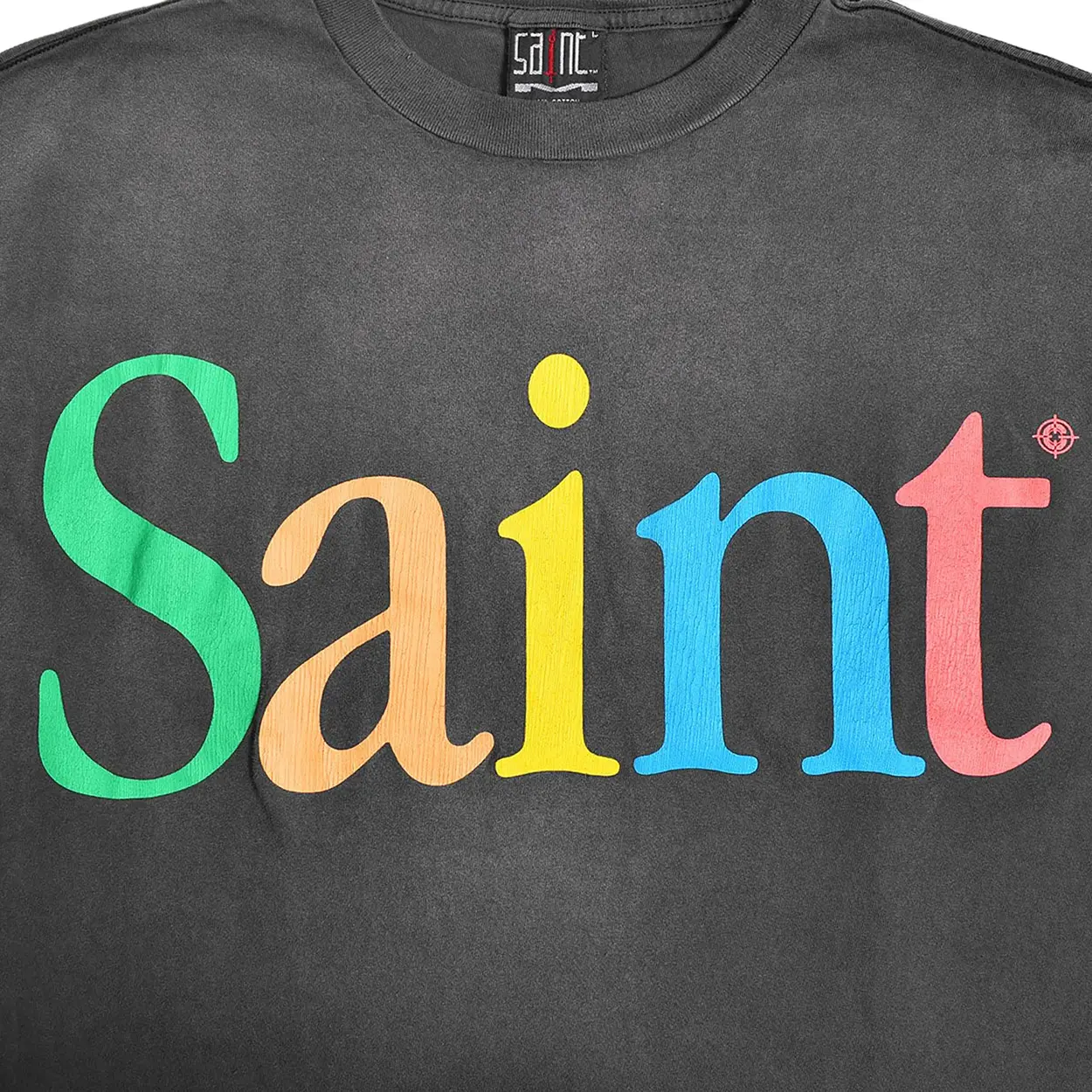 Saint Michael Colorful Rainbow Saint Tee 'Black' - Image 3