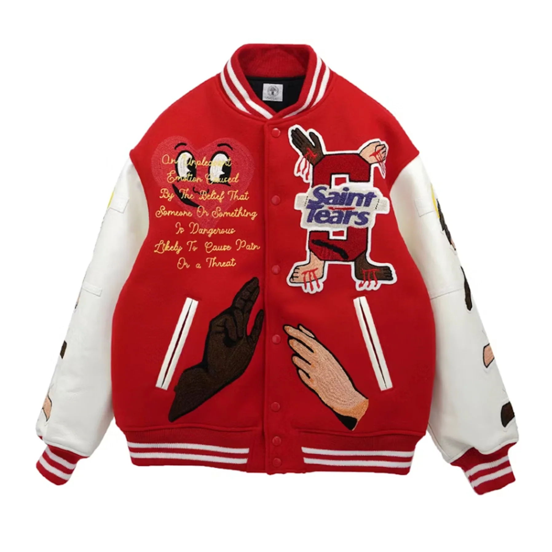 Saint Michael x Denim Tears Stadium Jacket Red - Image 3