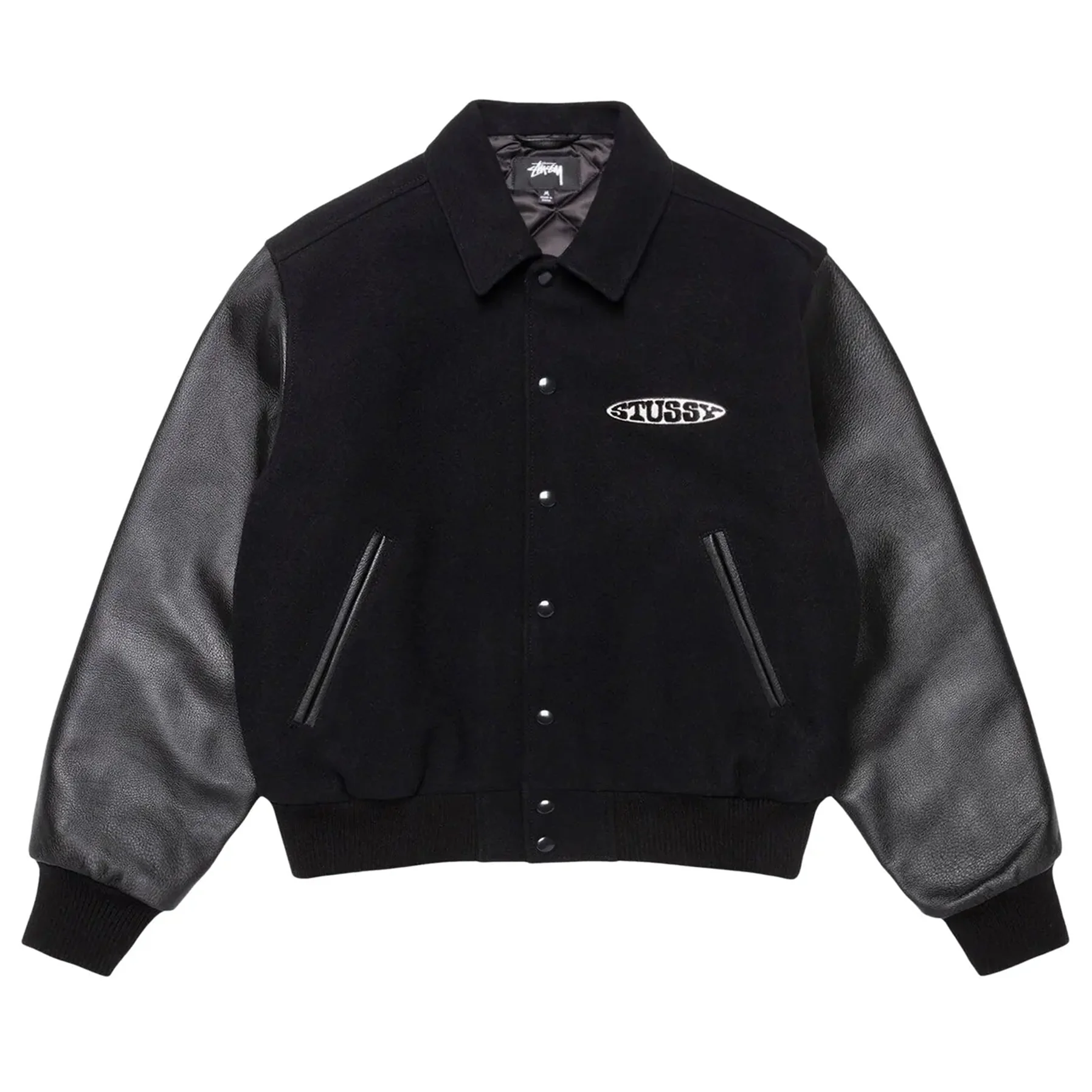 Stussy Globe Varsity Jacket Jacket Black - Image 2