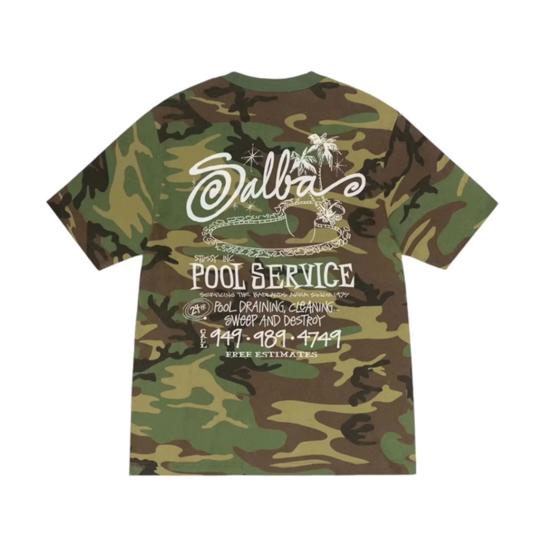 Stussy Pool Service Pigment Dyed Tee Camo [USED] - S (Used) - Image 2