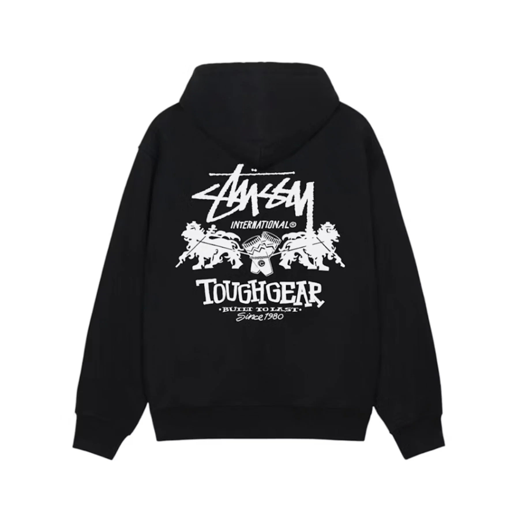 Stussy Tough Gear International Hoodie Black [USED] - M (Used) - Image 2