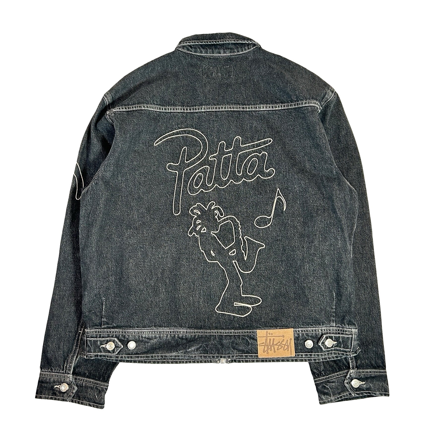 Stussy x Patta Zip Work Jacket Black [USED] - L (Used) - Image 2