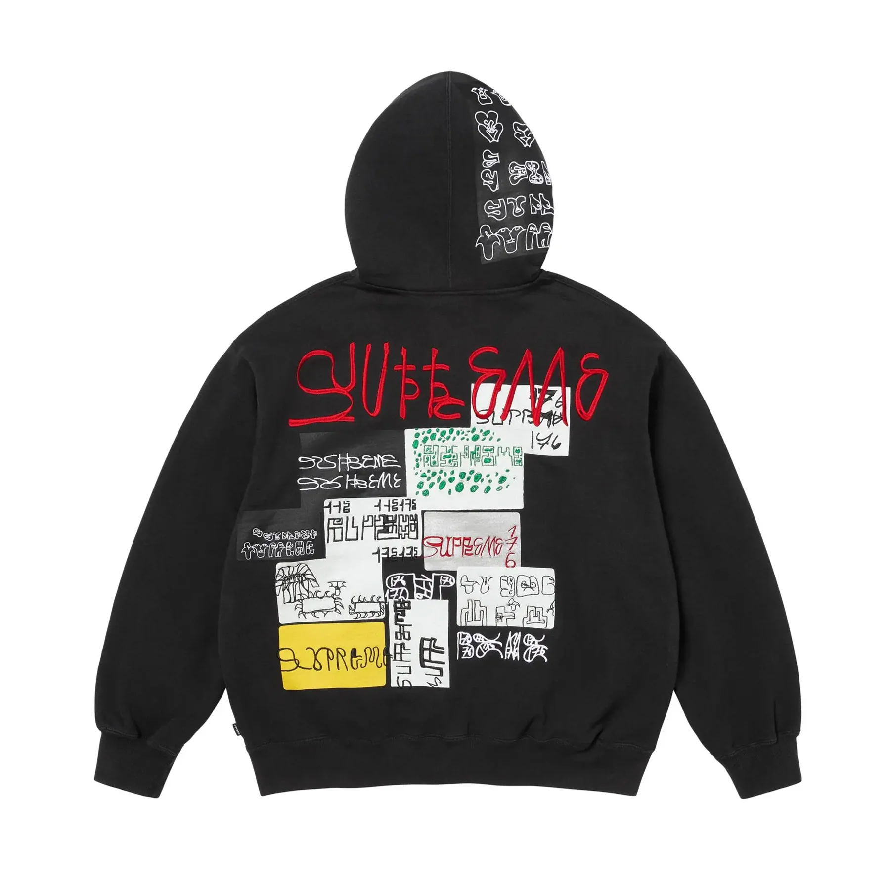 Supreme 176 Zip Up Hooded Sweatshirt Black - Image 2