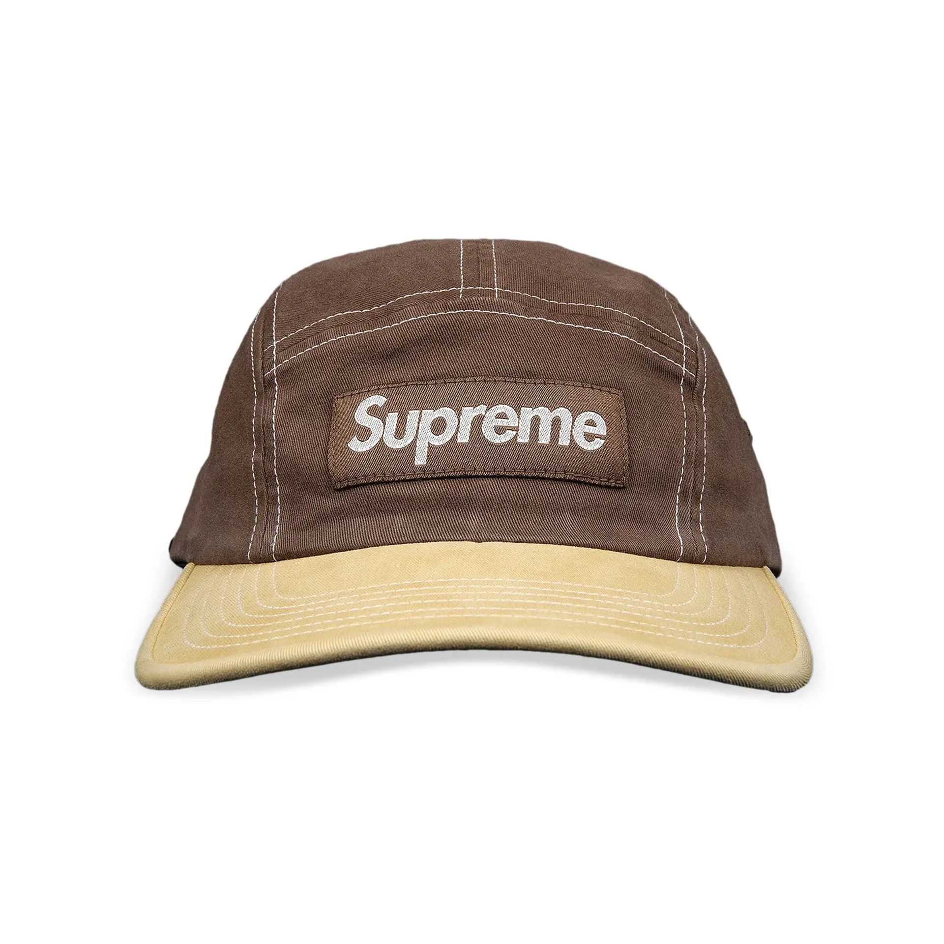 Supreme 2-Tone Twill Camp Cap Brown