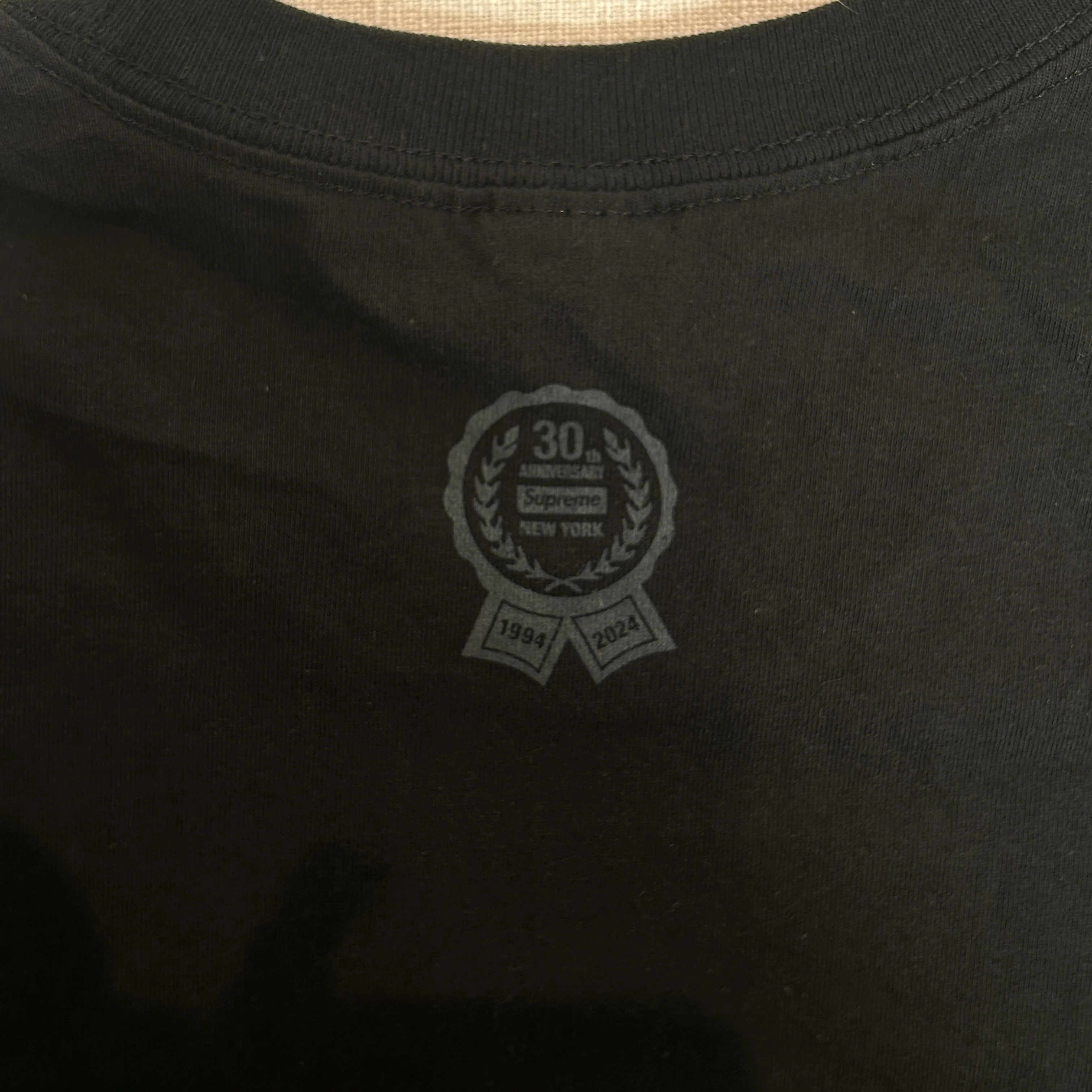 Supreme 30th Anniversary First Tee Black [USED] - XXL (Used) - Image 3