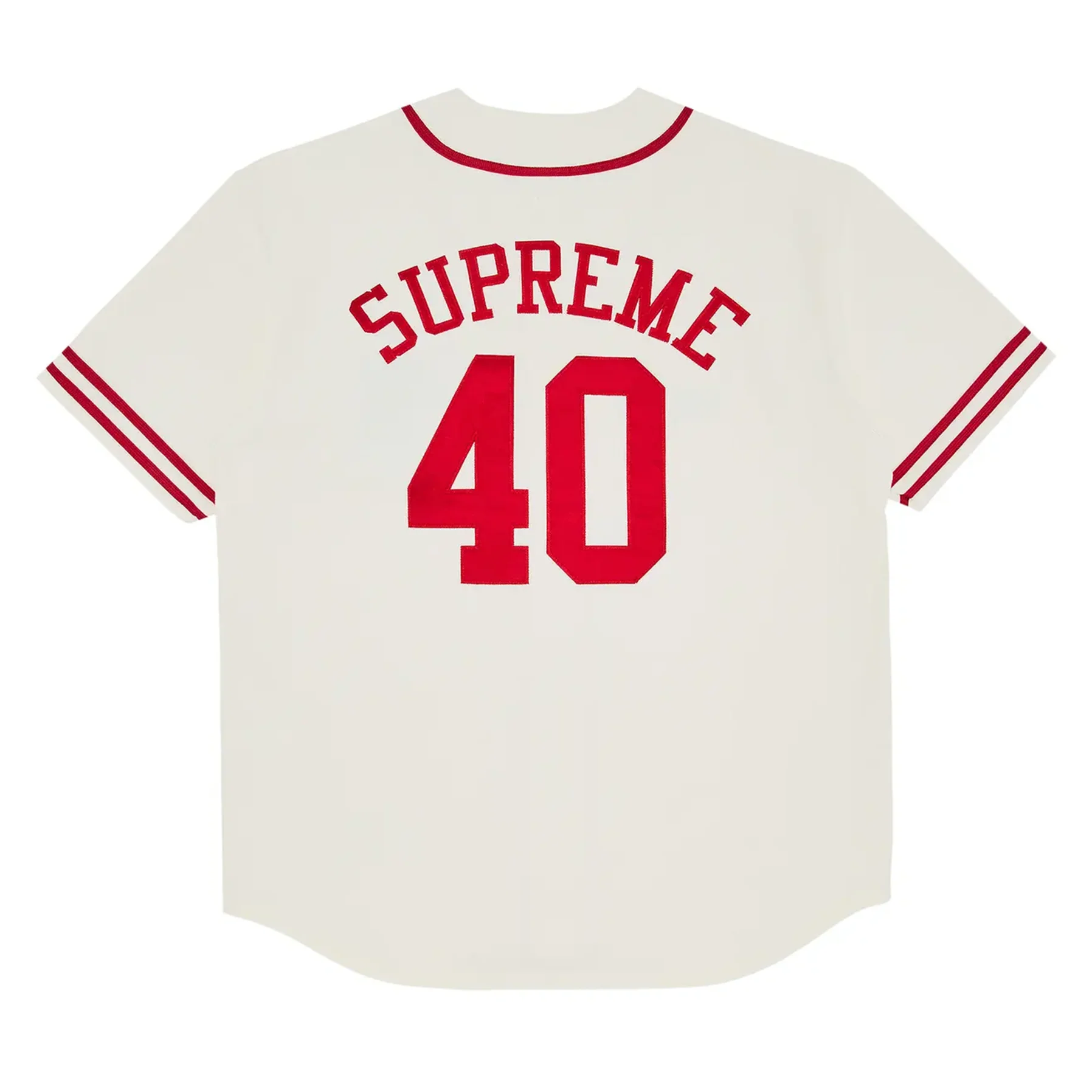 Supreme 40 Acres Twill Baseball Jersey White [USED] - M (Used) - Image 2