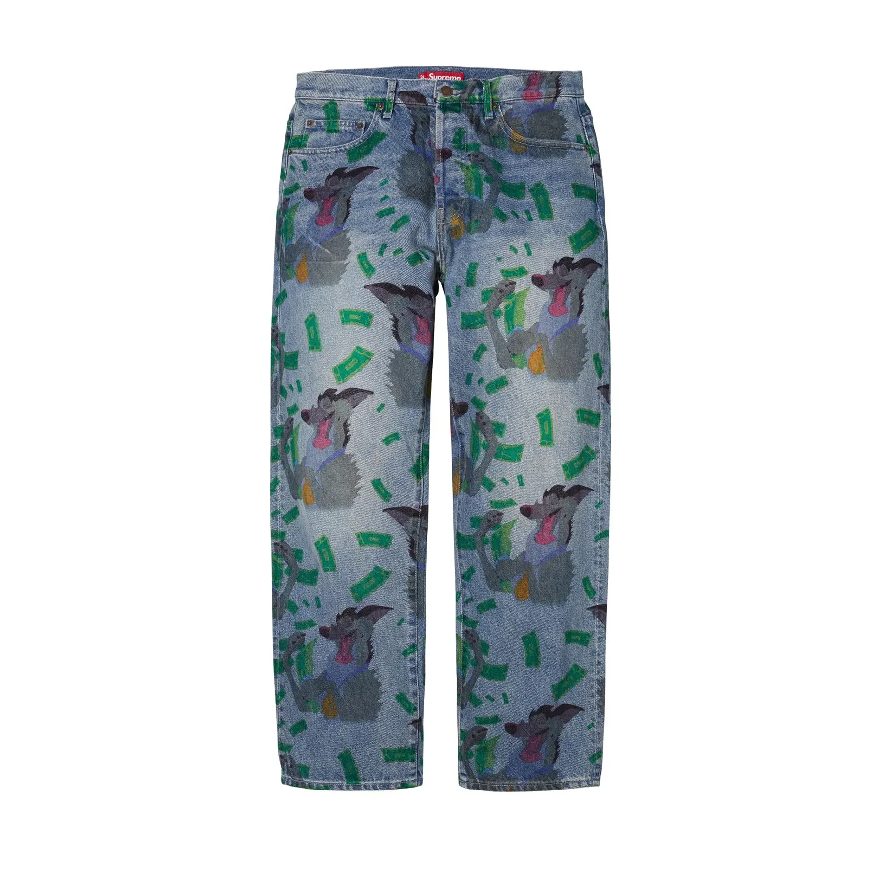Supreme All Dogs Go To Heaven Loose Fit Jean Washed Indigo