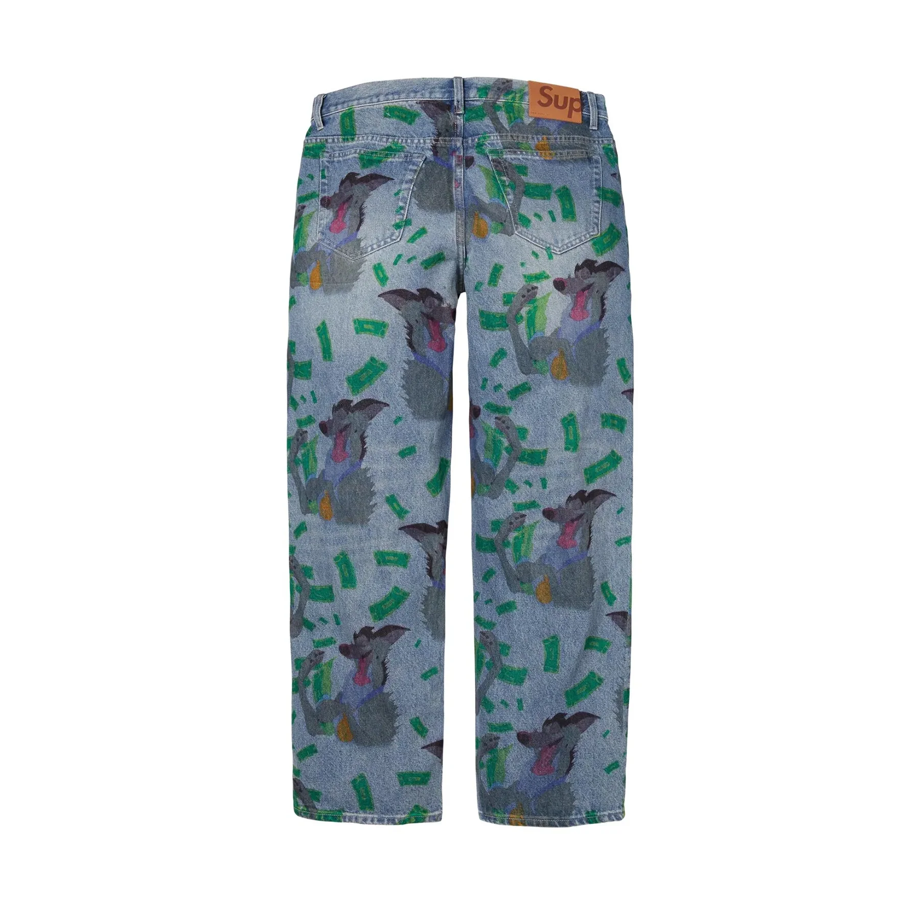 Supreme All Dogs Go To Heaven Loose Fit Jean Washed Indigo - Image 2