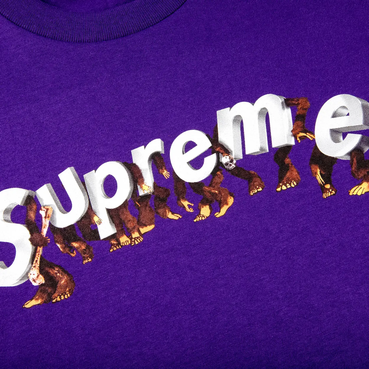 Supreme Apes Tee Purple [USED] - M (Used) - Image 2